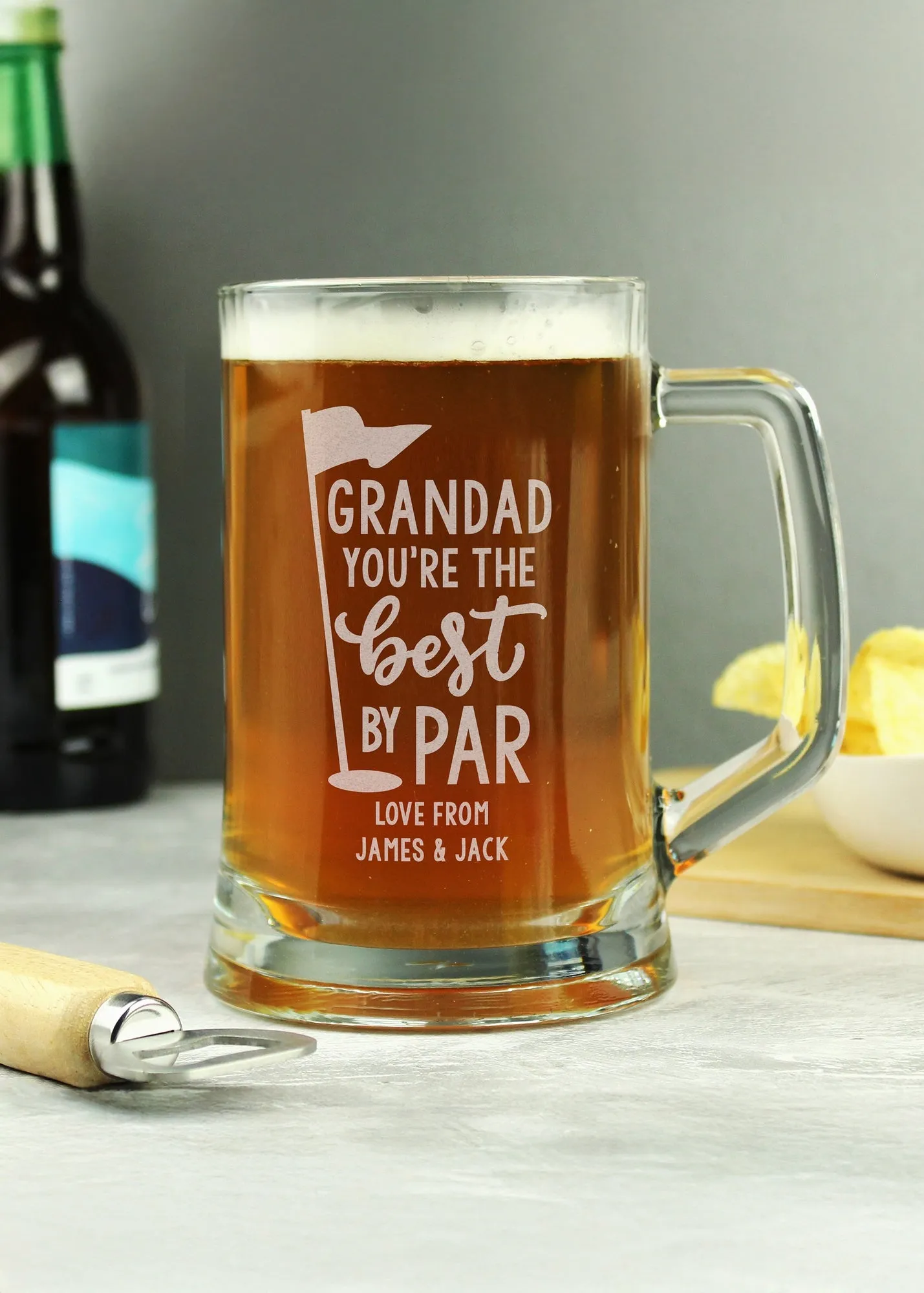 Best By Par Personalised Pint Tankard - Clear, Glass product