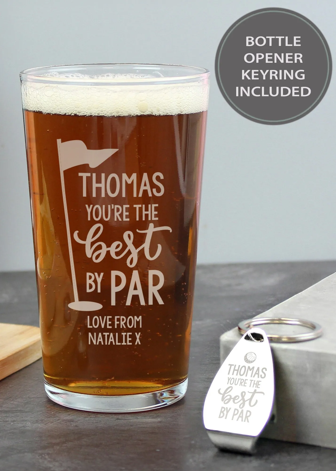Best By Par Pint Glass & Bottle Opener - Clear product