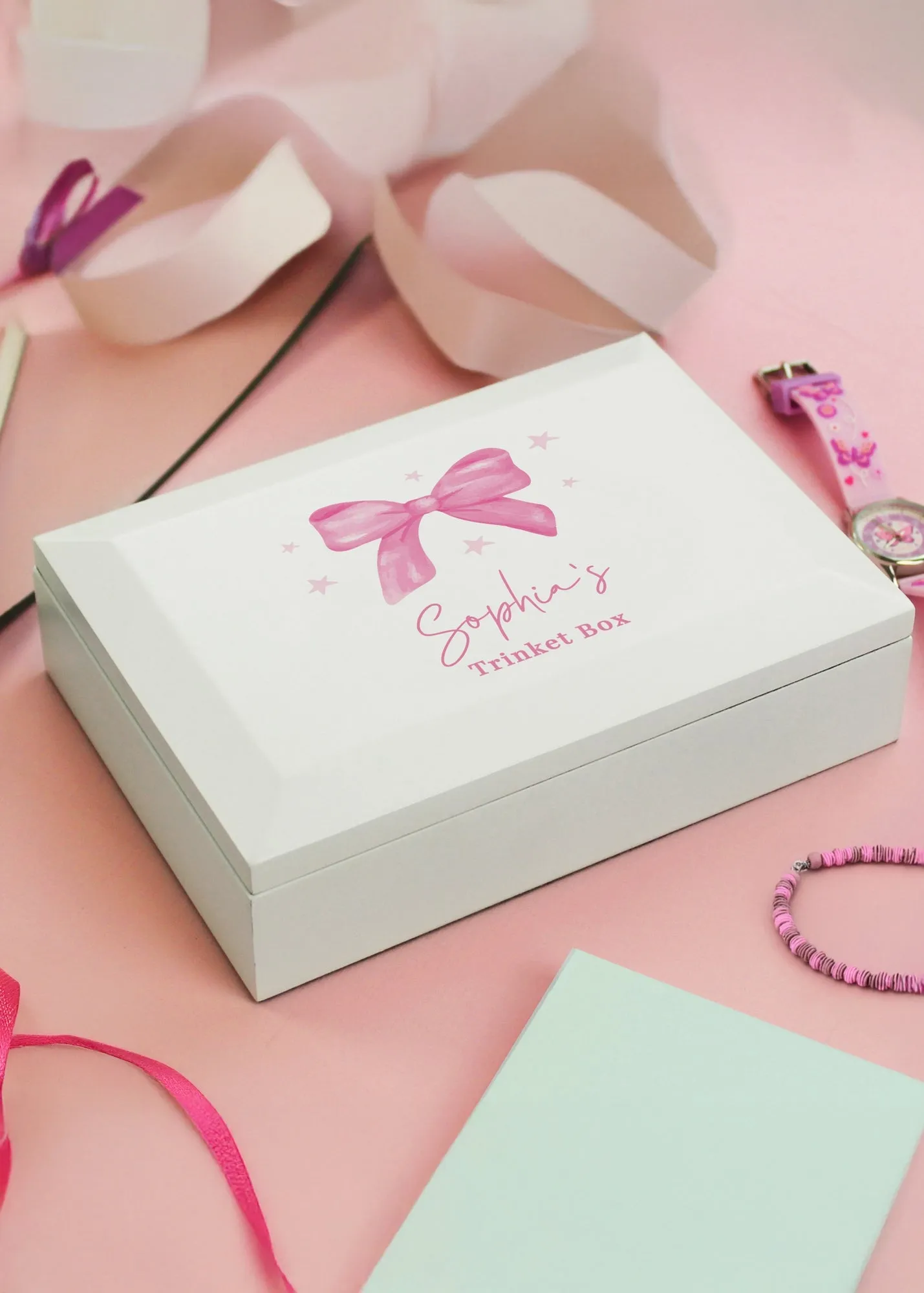 Bow Jewellery Box - White, MDF product