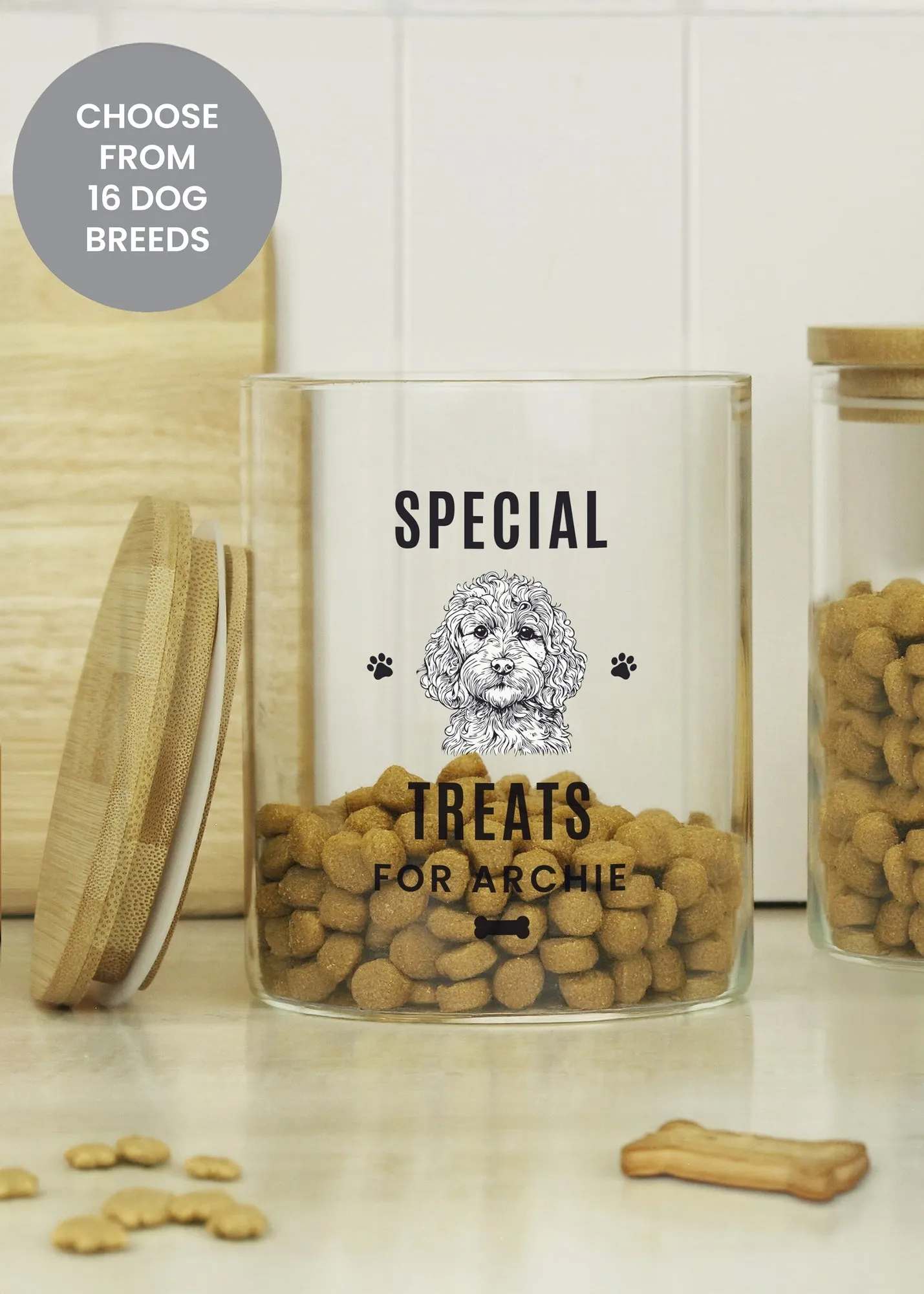 Dog Breed Glass Treat Jar - Clear product
