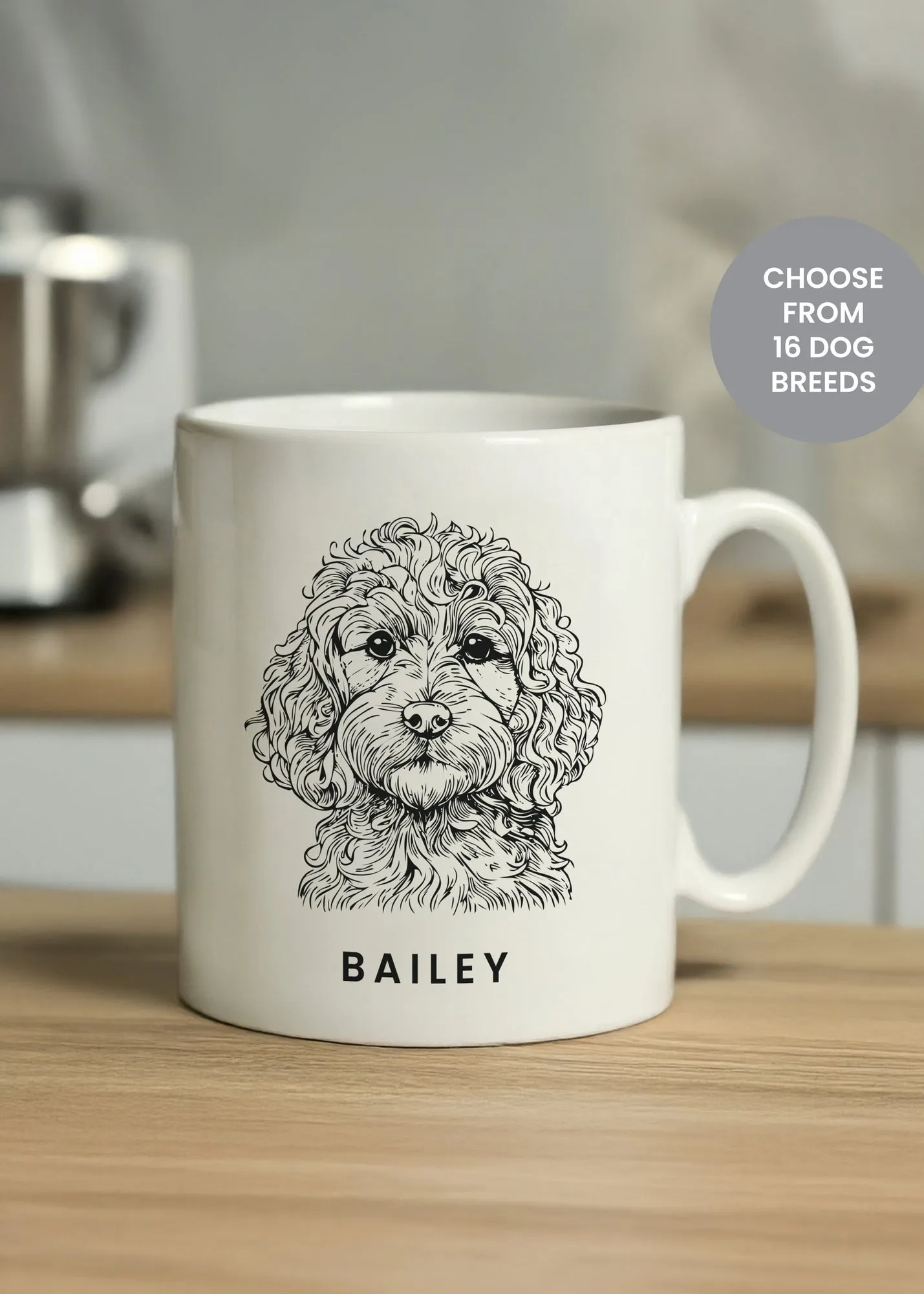 Dog Breed Personalised Mug - White, Ceramic product