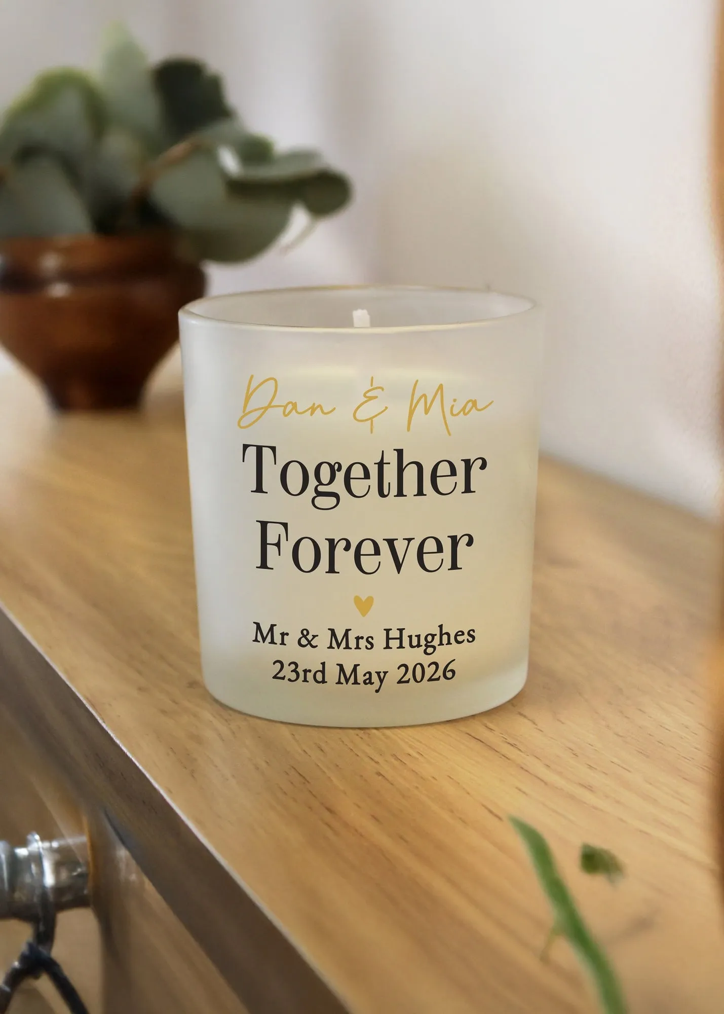 Frosted Candle - Cream, Paraffin Wax product