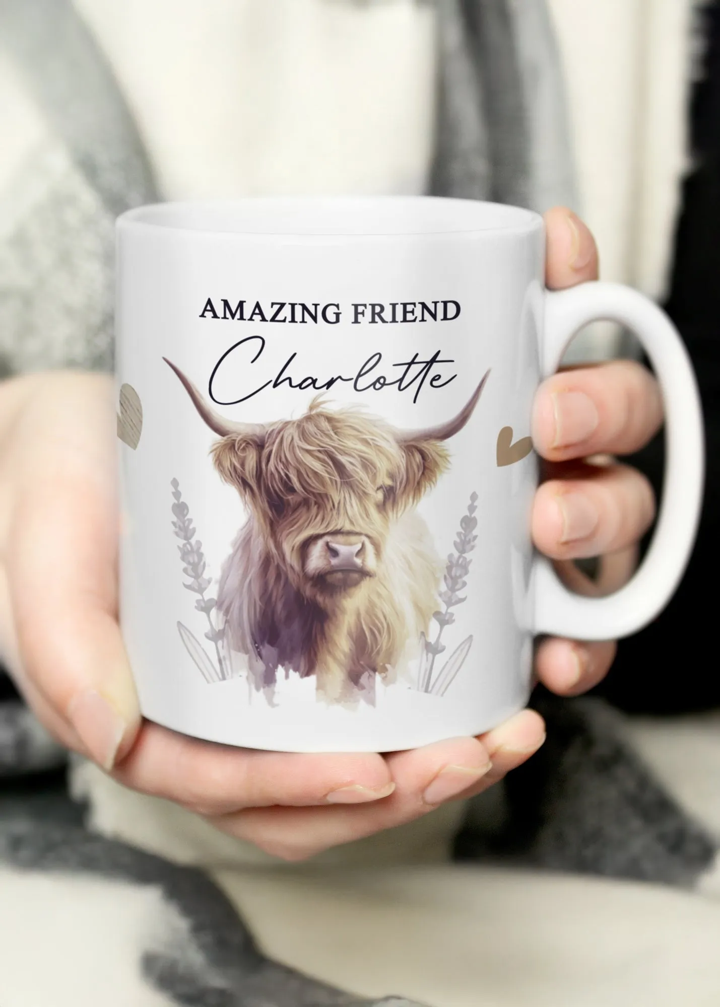 Highland Cow Ceramic Mug - White product
