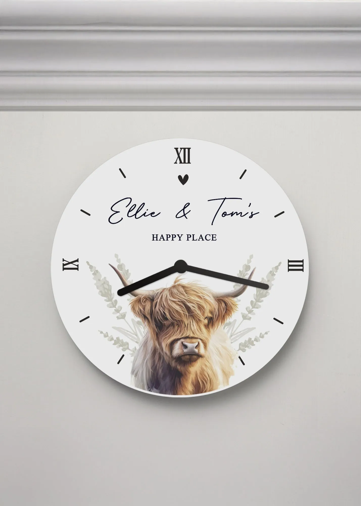 Highland Cow Wooden Wall Clock - Brown product