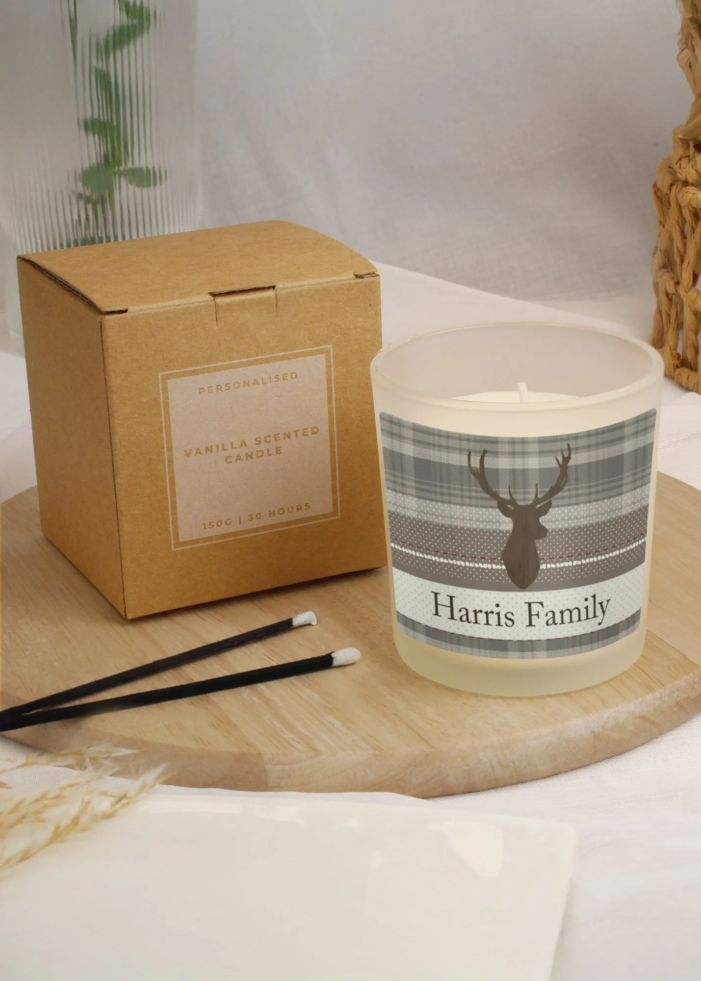 Highland Stag Scented Jar Candle - Cream, Paraffin Wax product
