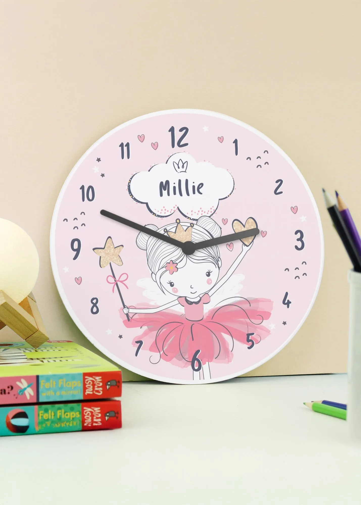 Princess Ballerina Children's Wall Clock - Multi, Wood product