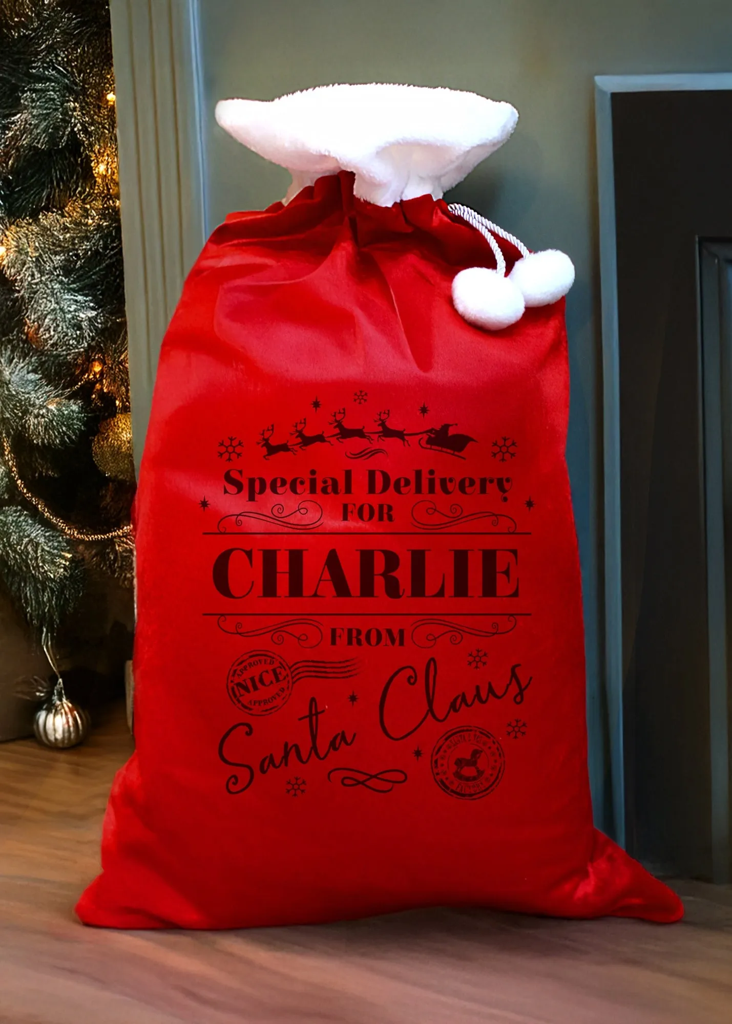 Special Delivery Personalised Christmas Sack - Red, Fleece product