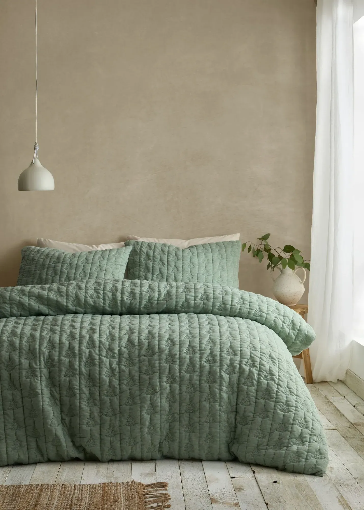 Tamba Leaf Pinsonic Single Duvet Cover Set - Green, Jersey product