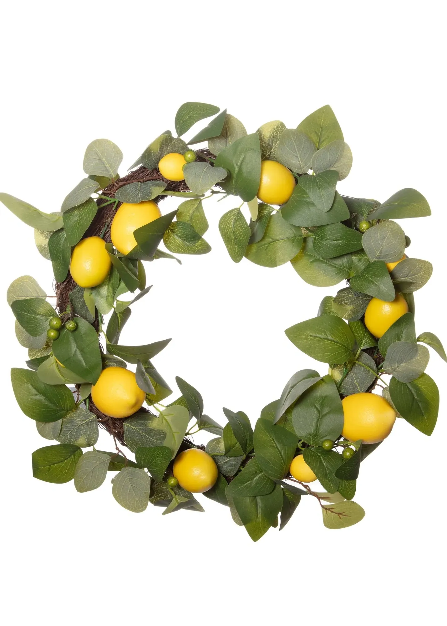 Artificial Lemon Tree Wreath - Yellow, Plastic product