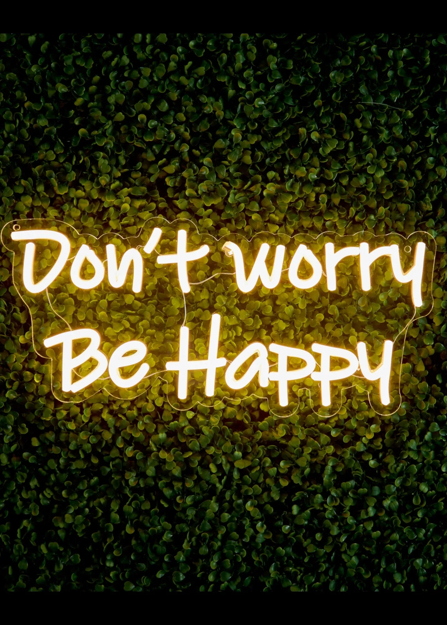 Don't Worry Be Happy LED Neon Wall Sign - White, Acrylic product
