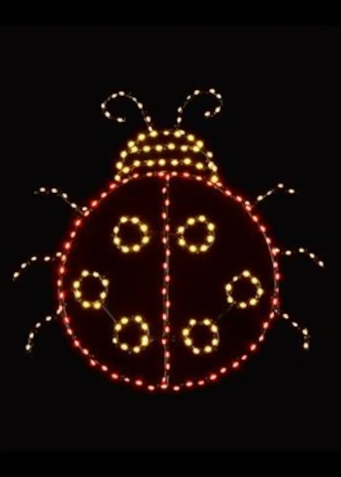 LED Lit Ladybird Motif Wall Sign - White, Plastic product