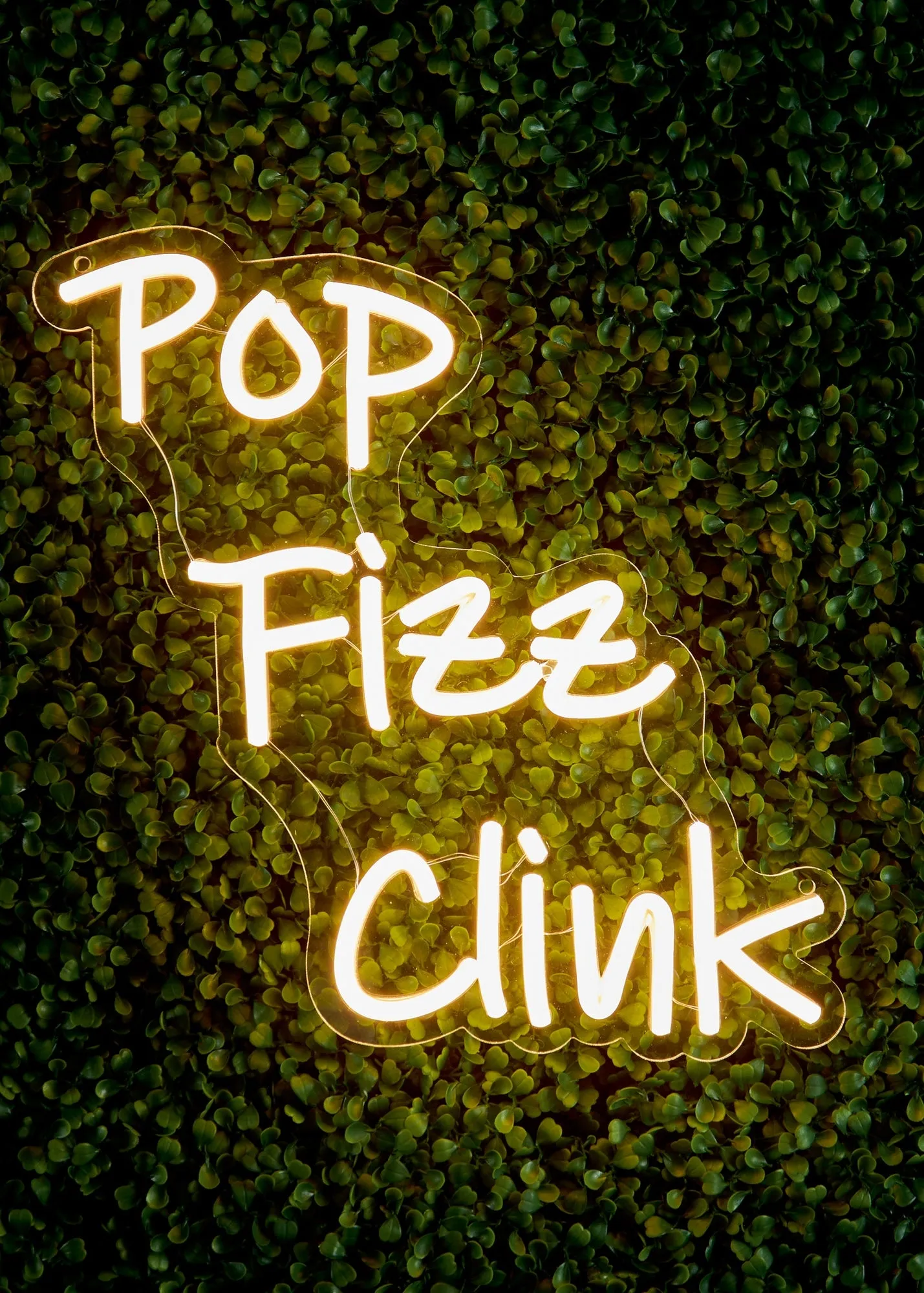 Pop Fizz Clink LED Neon Wall Sign - White, Acrylic product