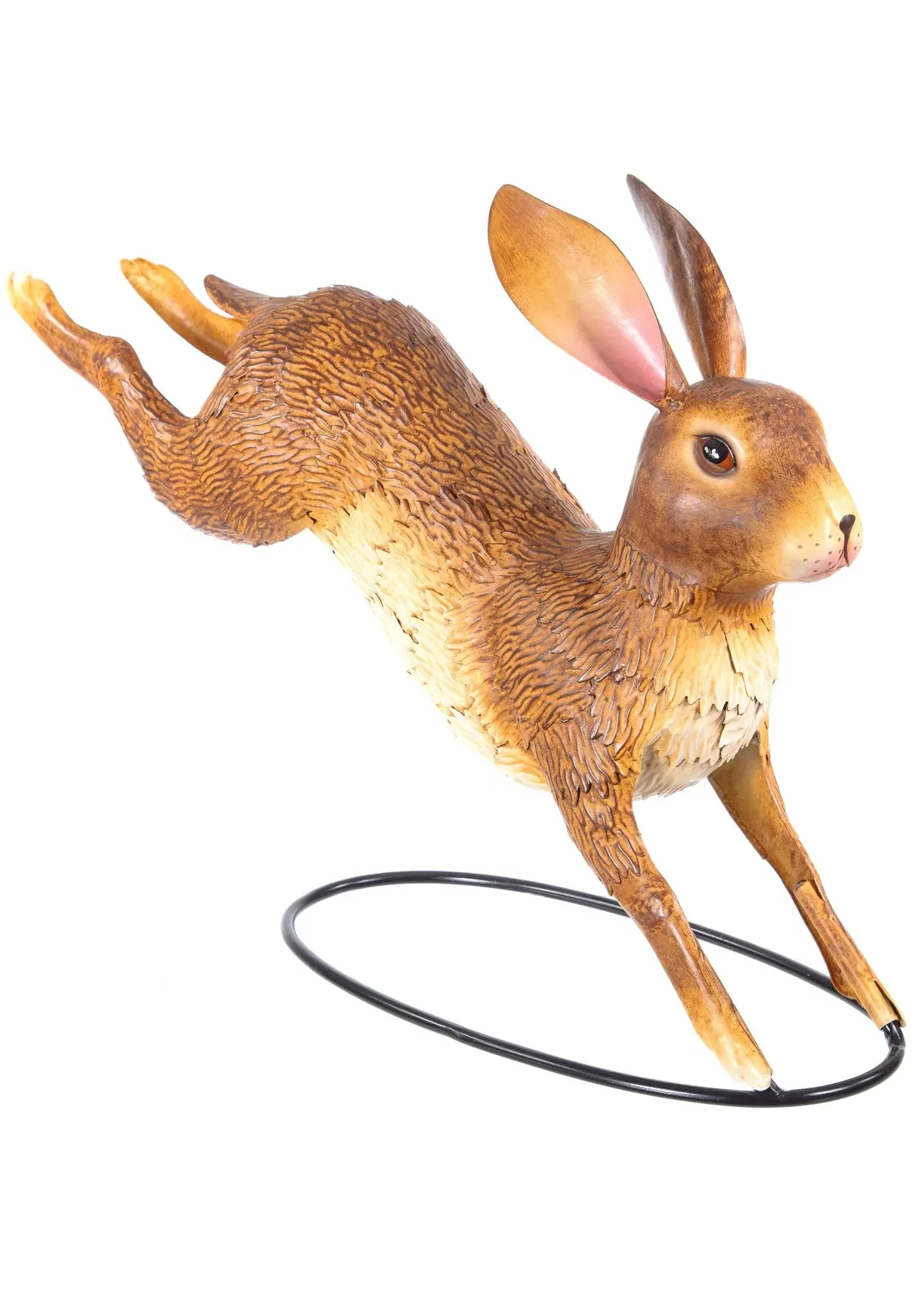 Running Hare Metal Garden Sculpture 53cm - Brown product