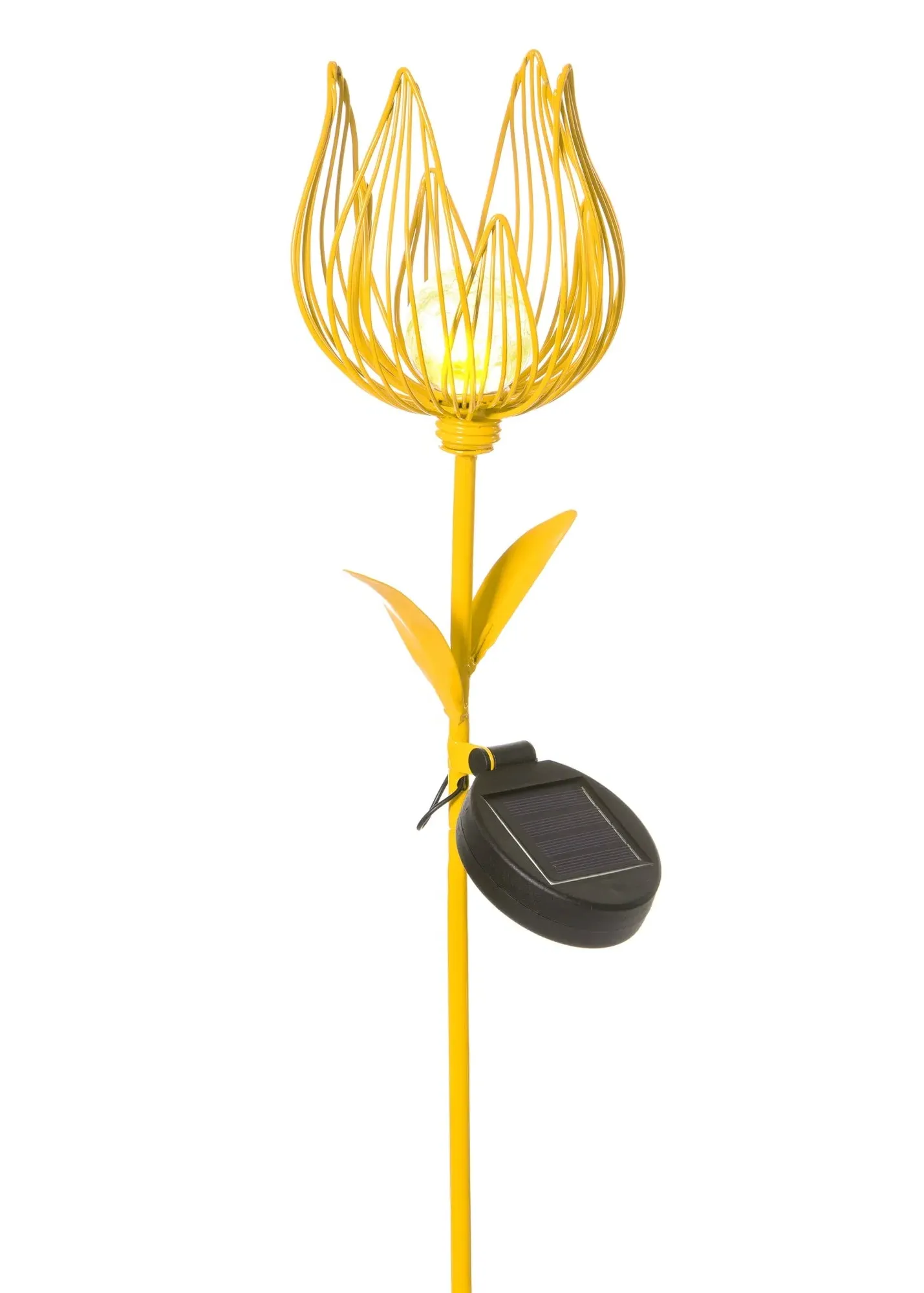 Solar Metal Tulip Garden Stake Light - Yellow product
