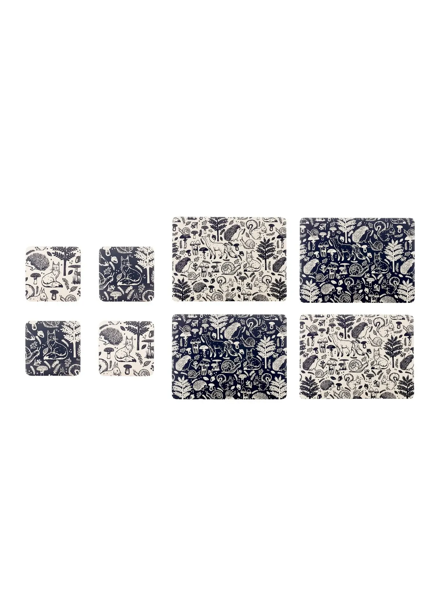 Woodland 8-Piece Placemat and Coaster Set - White product