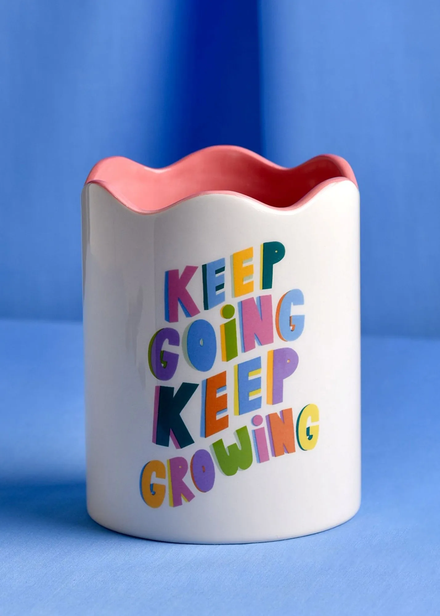 Keep Growing Saying Plant Pot - Multi, Ceramic product