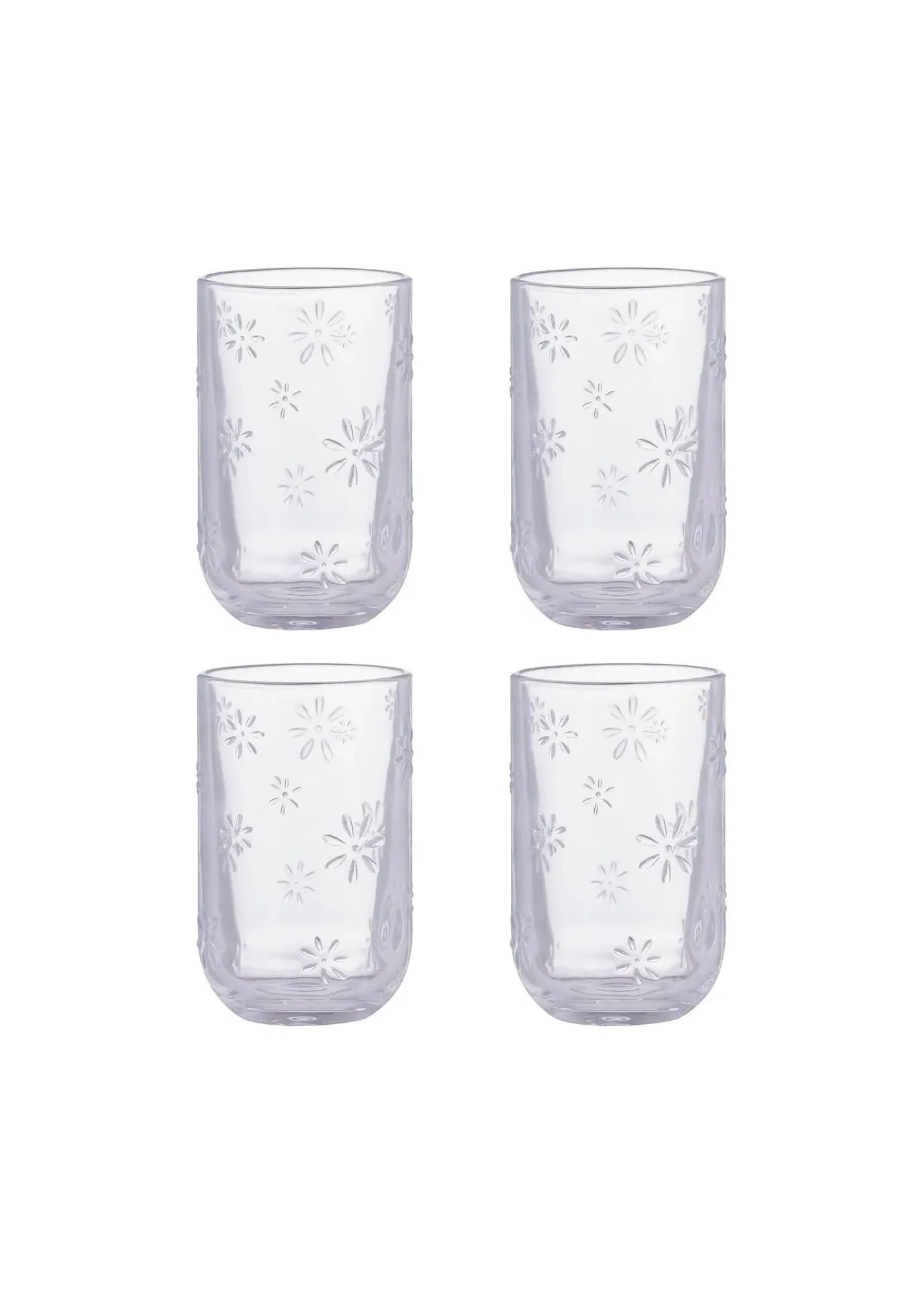 Daisy 45cl Tumbler Set of 4 - Clear, Recycled Glass product