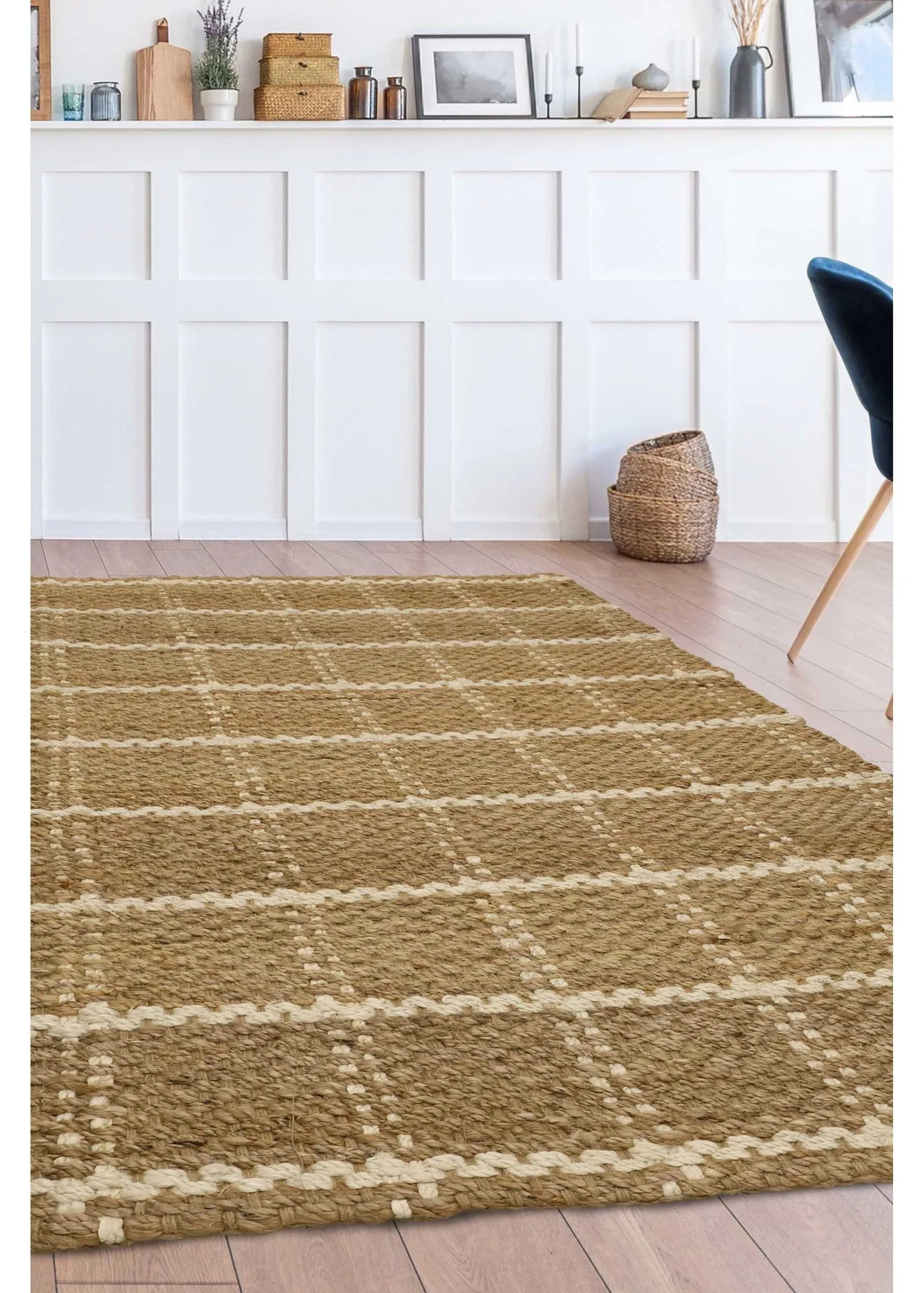 Jute Check Rug - Natural, Jute product