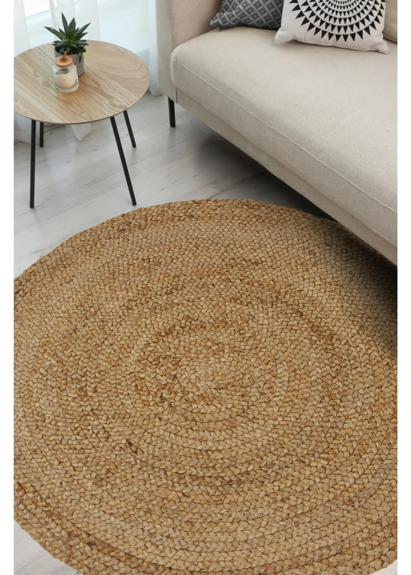 Jute Circle Round Rug - Natural, Jute product
