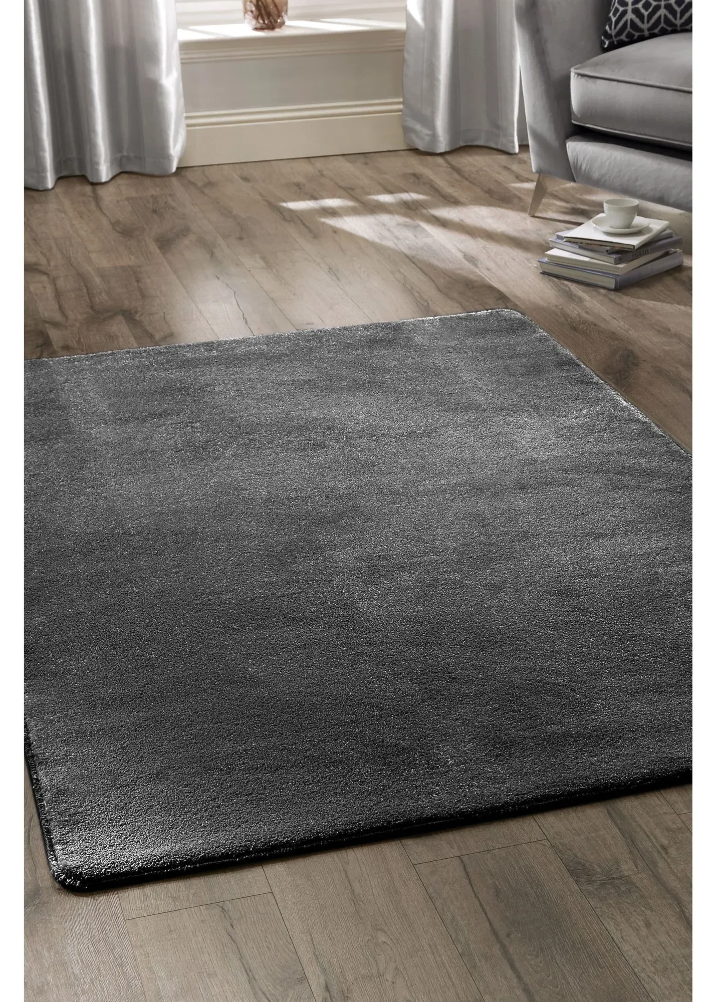 Small Plain Rug - Charcoal, Mixed Fibres product