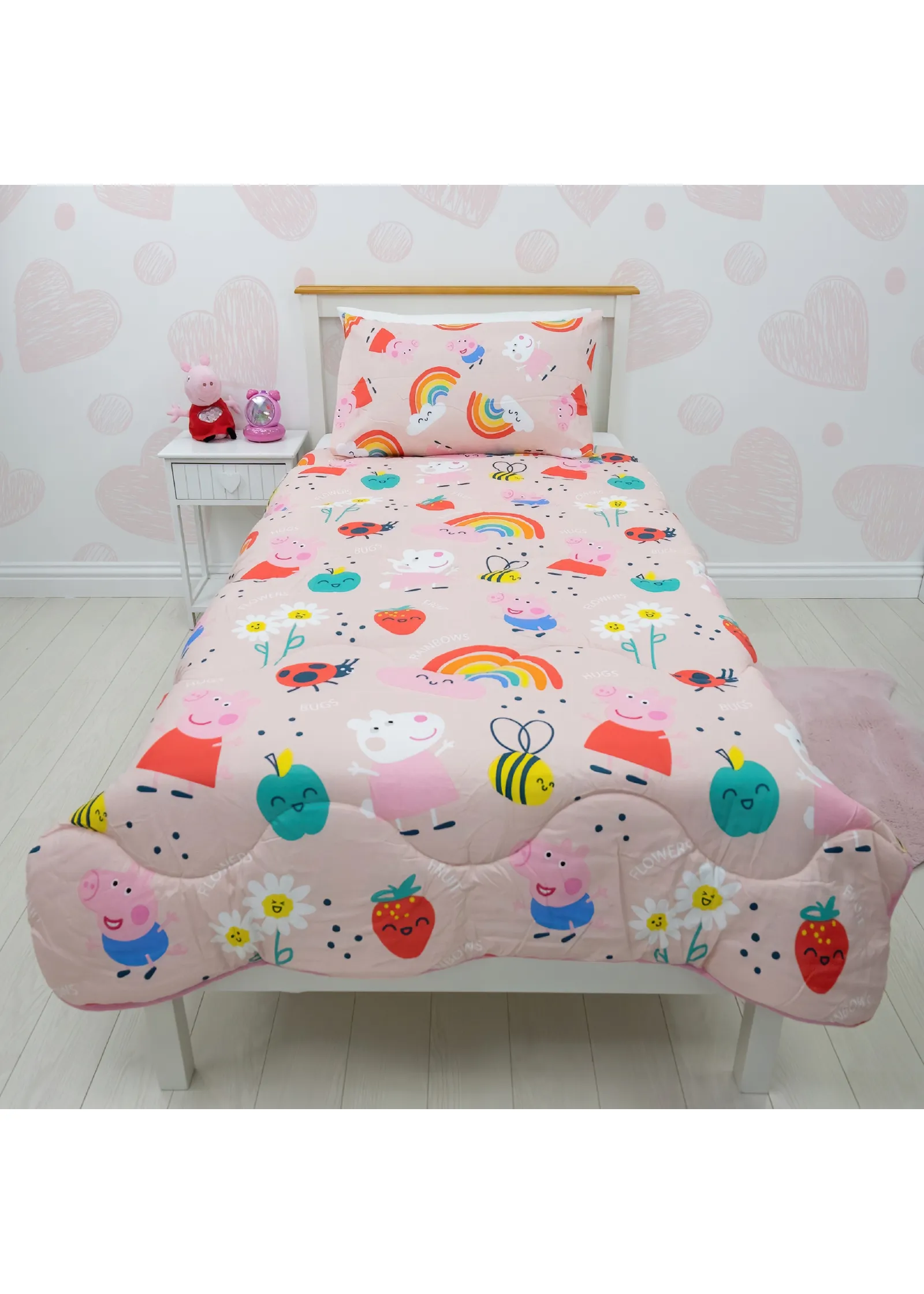 Coverless Quilt Junior with Pillowcase - Pink, Microfiber product