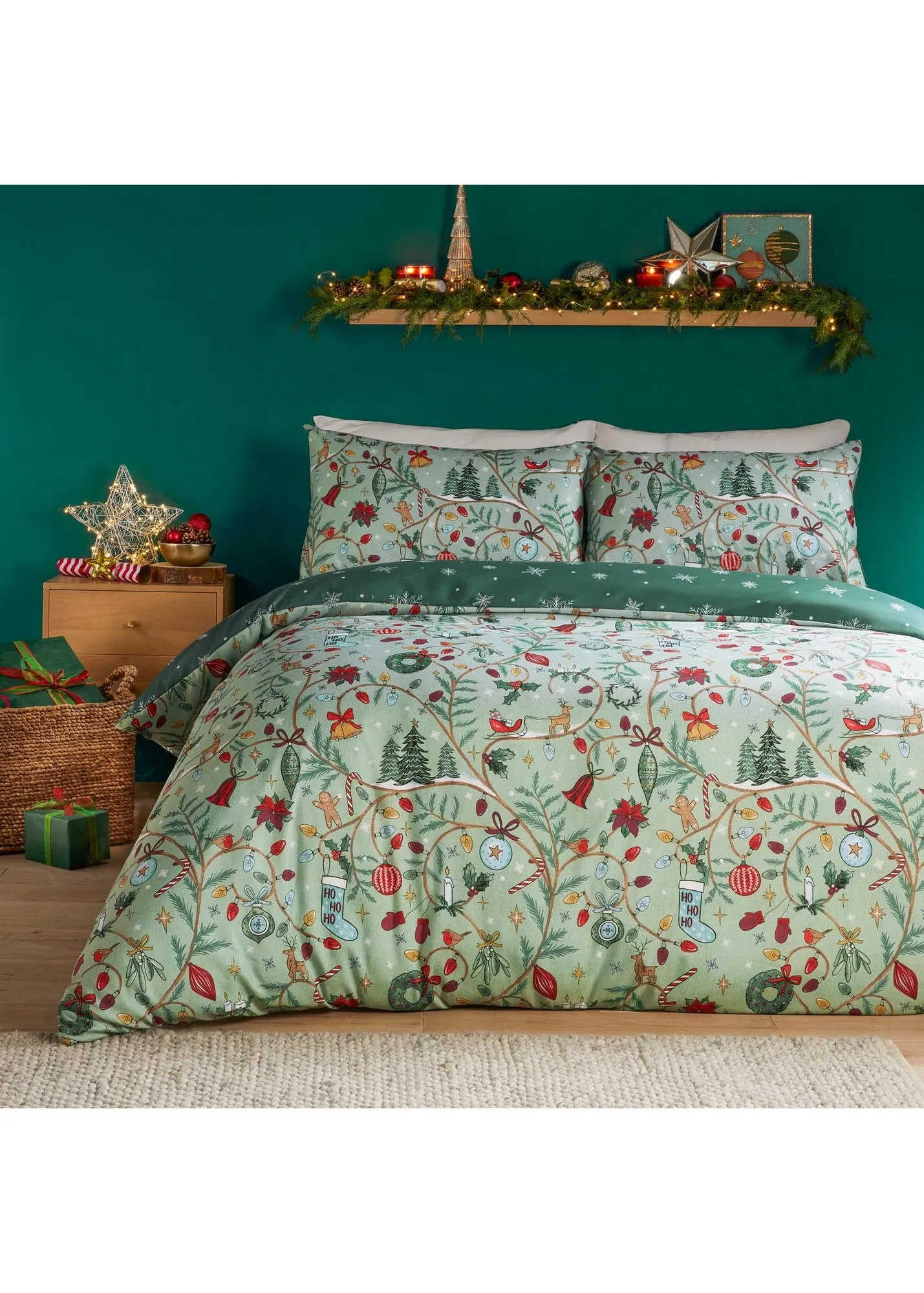 Noelle Super King Reversible Duvet Set - Green product
