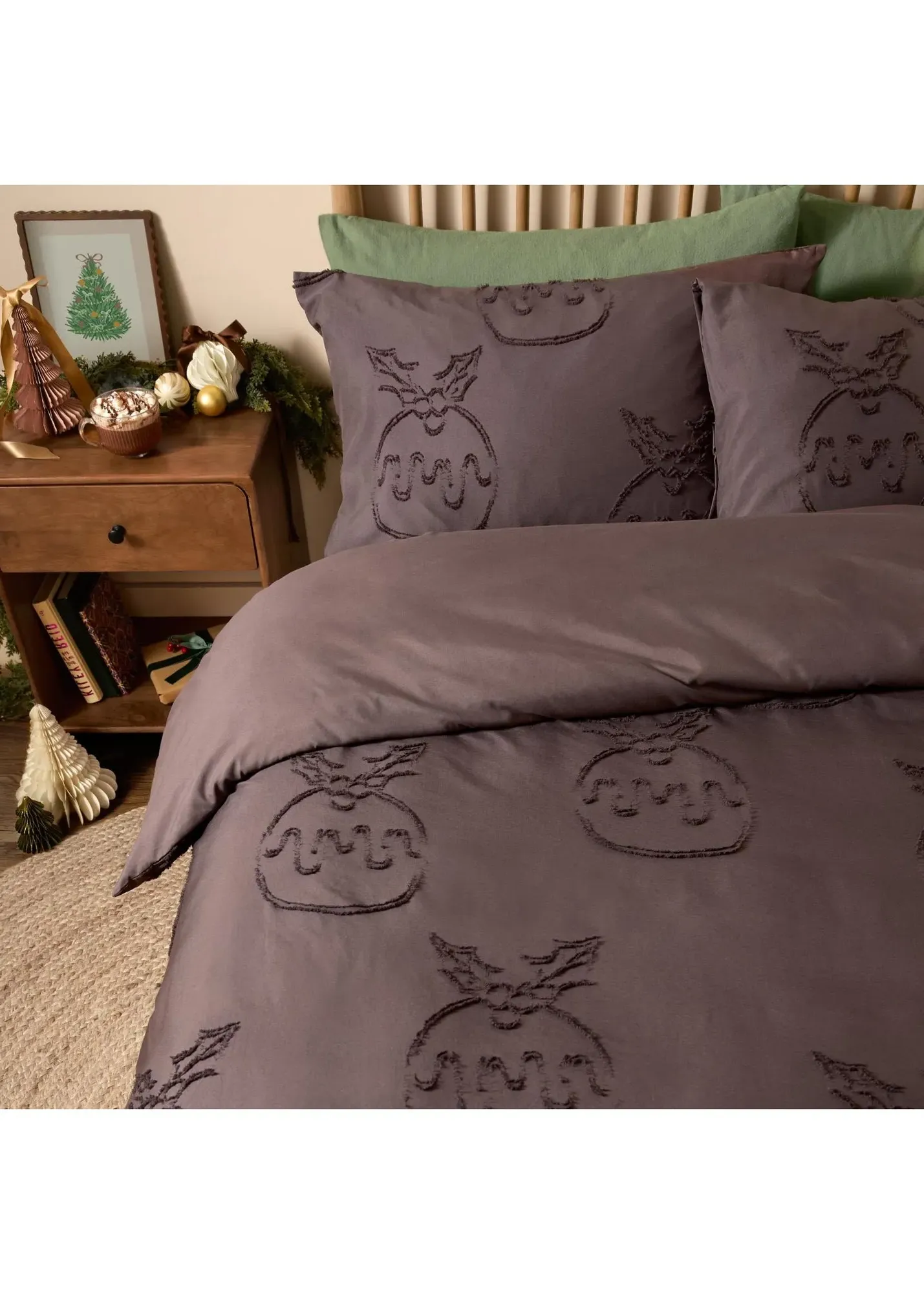 Pudding Soft Tufted Single Christmas Duvet Set - Brown product