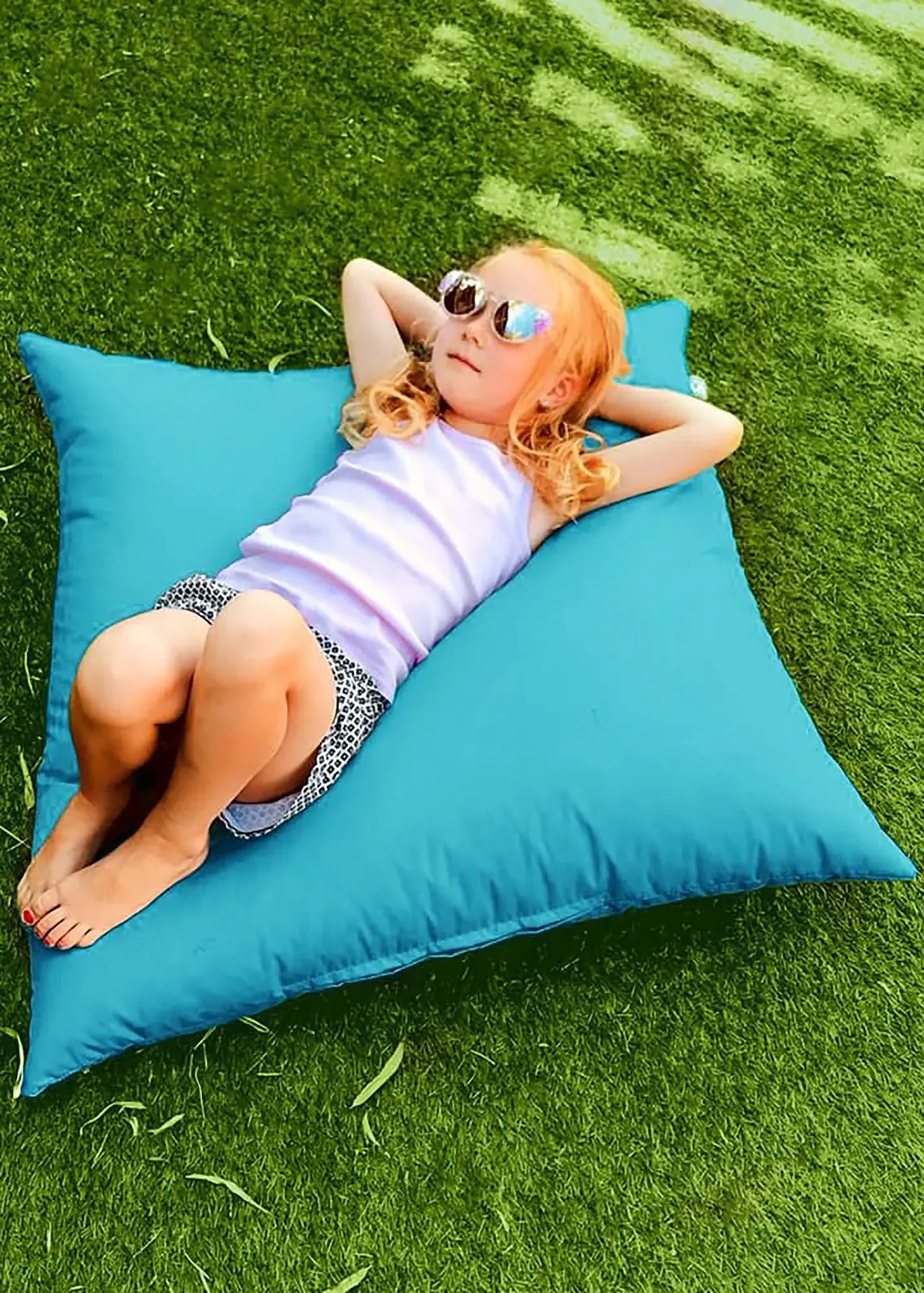 Indoor/Outdoor Floor Cushion Beanbag - Turquoise product