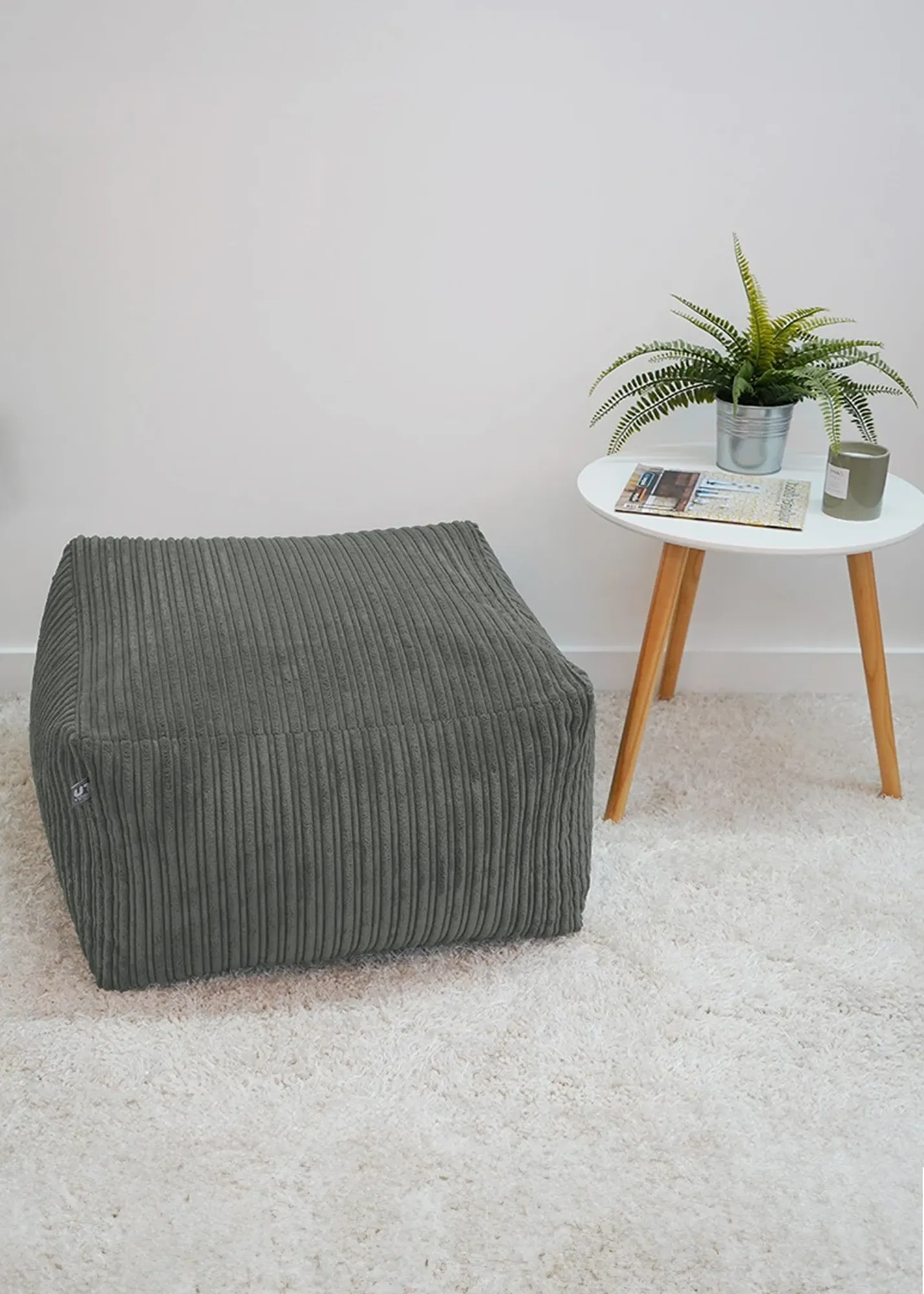 Jumbo Cord Ottoman Beanbag - Grey, Polyester product