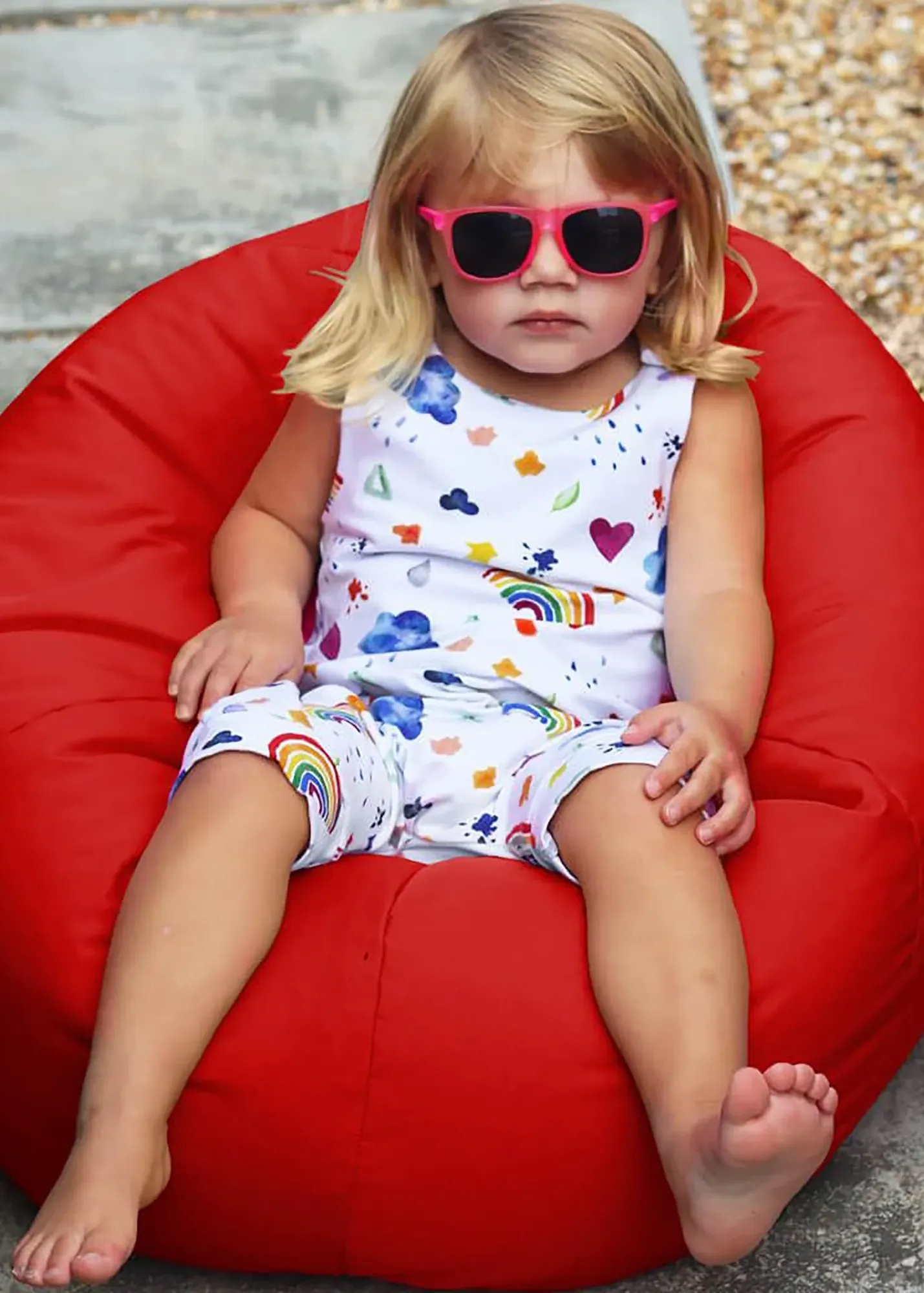 rucomfy Small Kids Indoor/Outdoor Beanbag - Red product