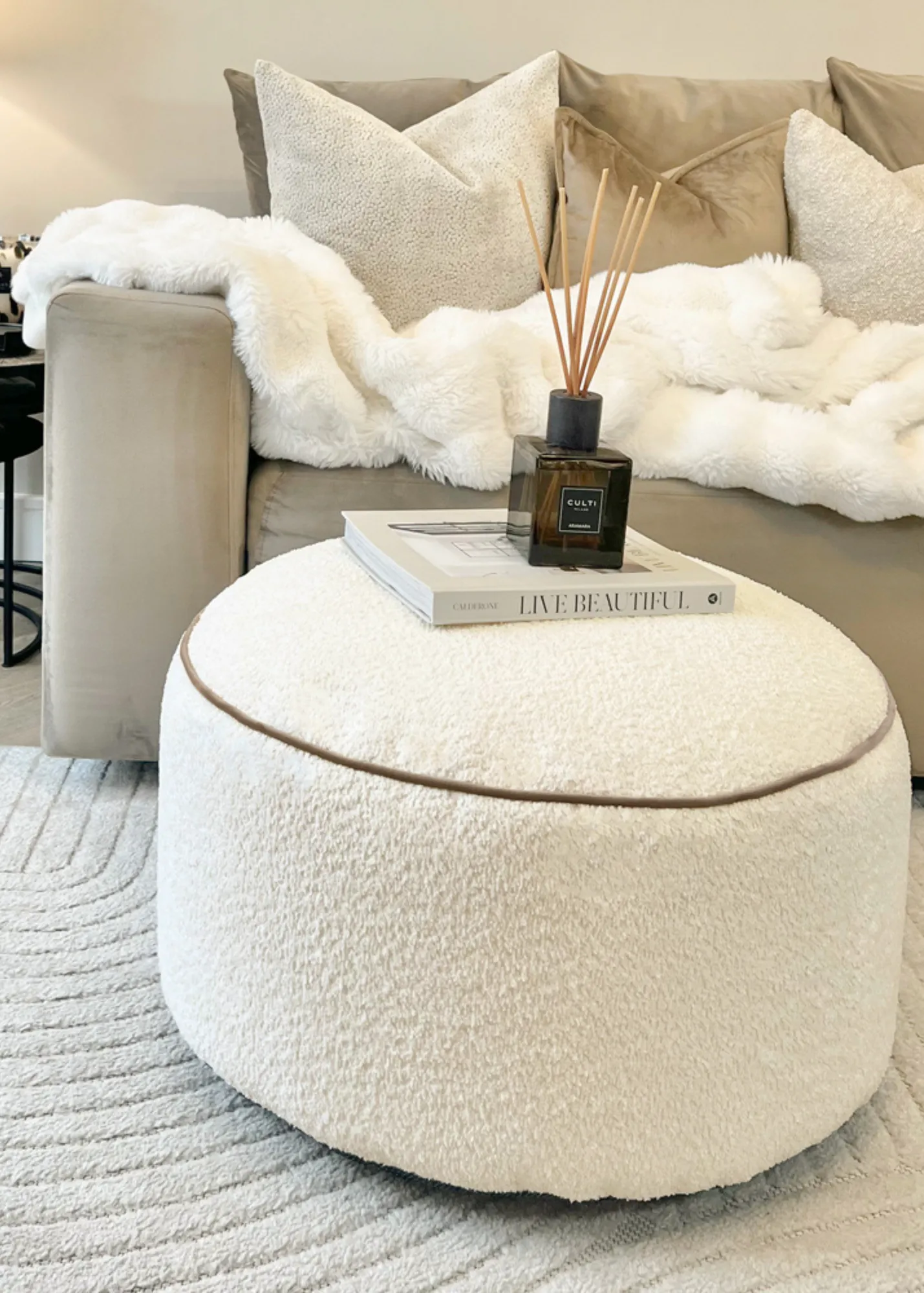 Snug Drum Pouffe Beanbag - Natural product