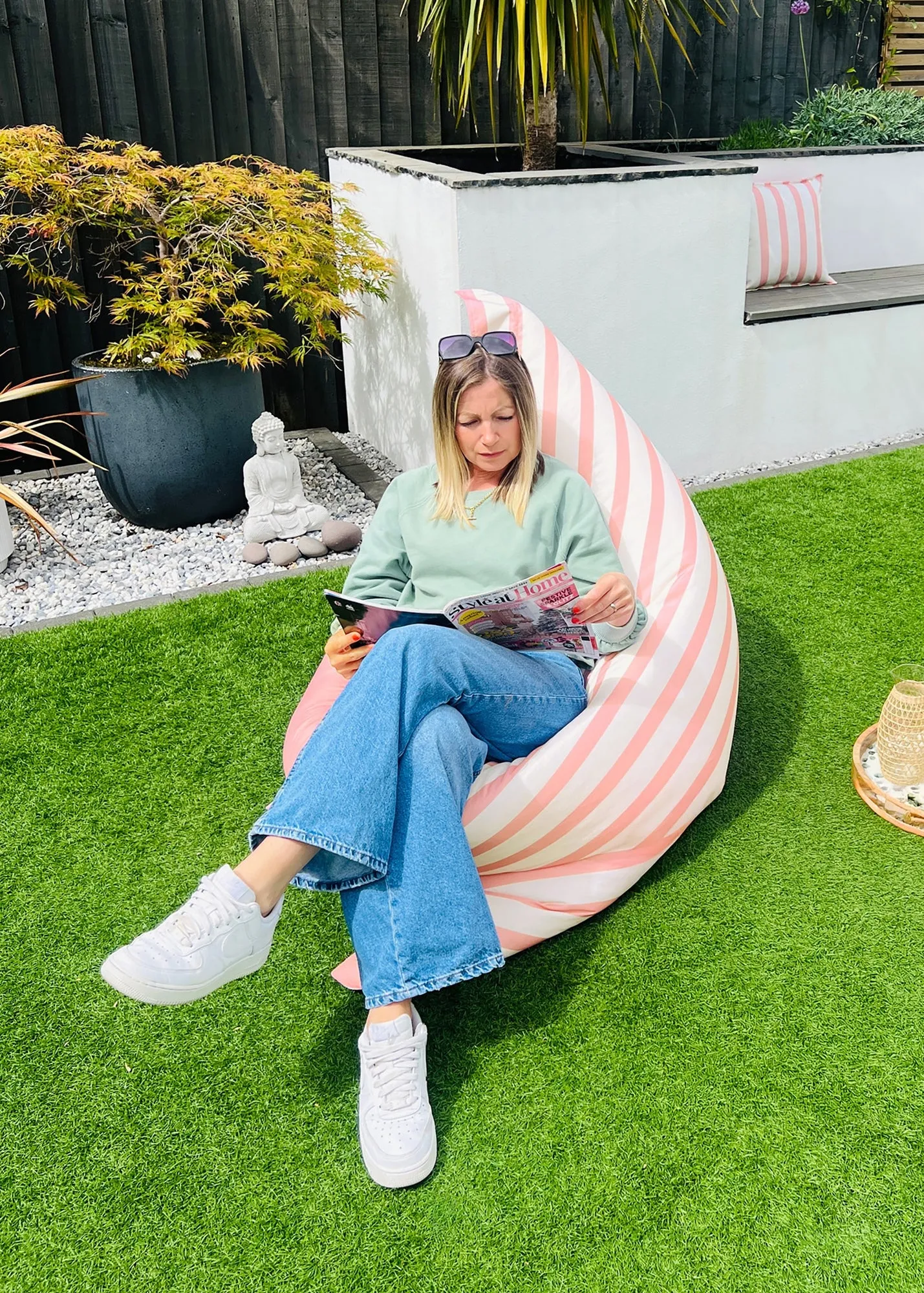 Squashy Squarbie Giant Indoor/Outdoor Beanbag - Pink, Polyester product