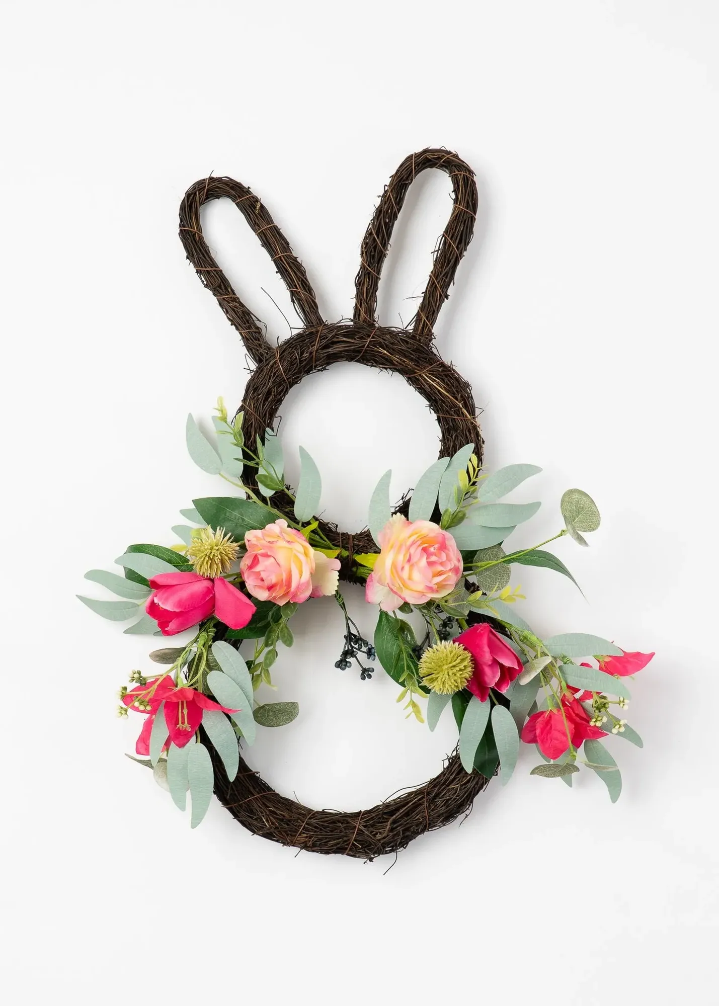 Bougainvillea & Eucalyptus Rabbit Wreath - Pink product