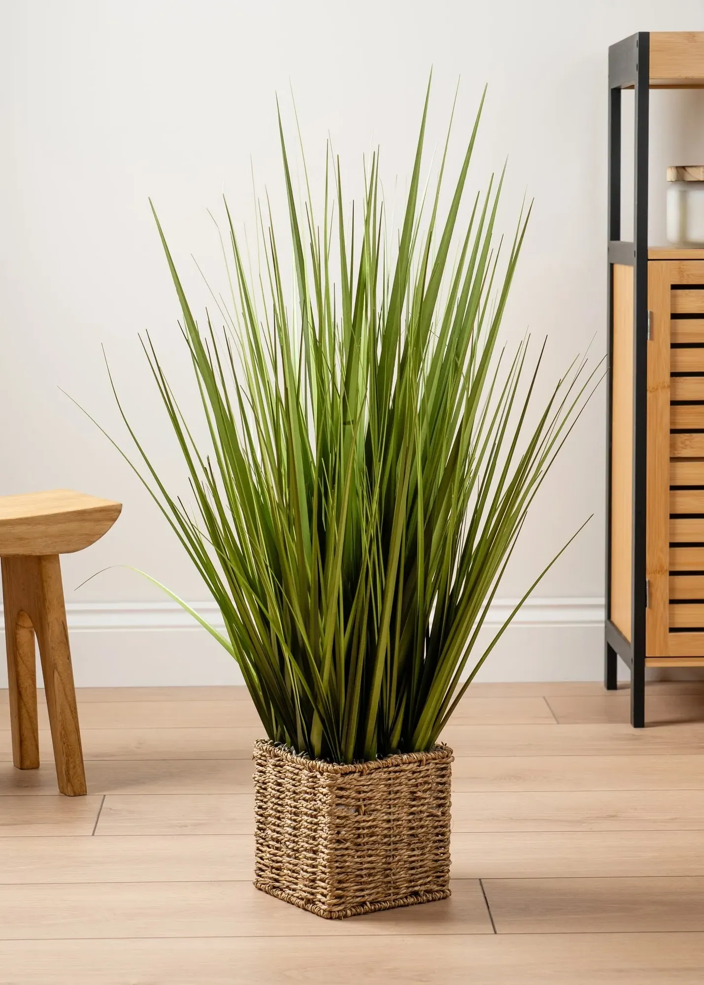 Grass in Seagrass Square Pot Artificial Plant - Green, PE product