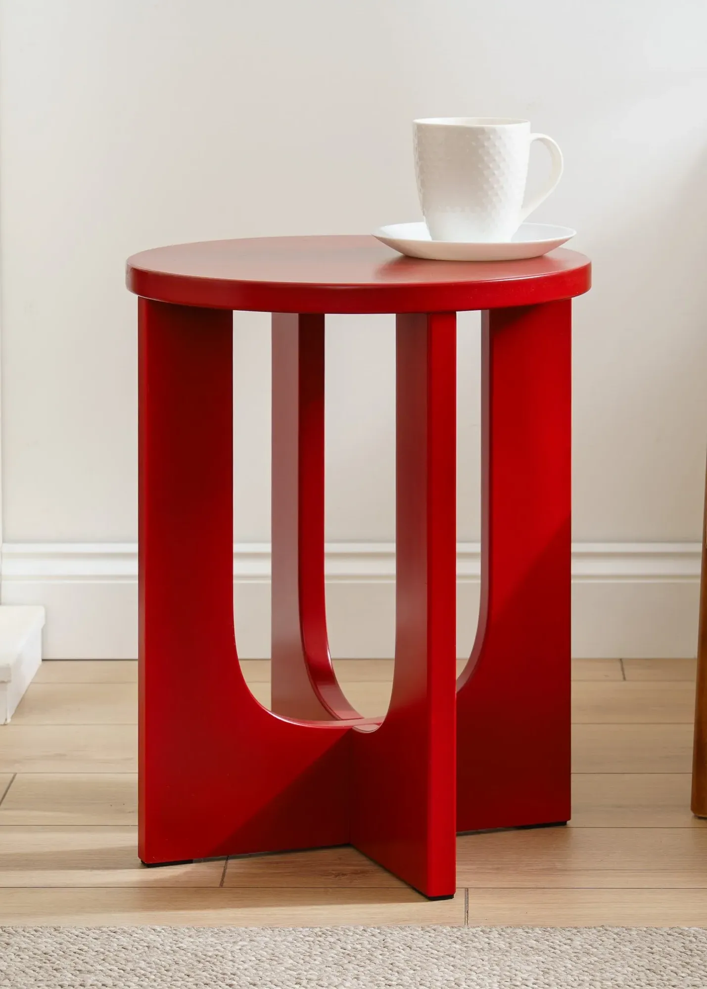 Round Side Table - Red, MDF product