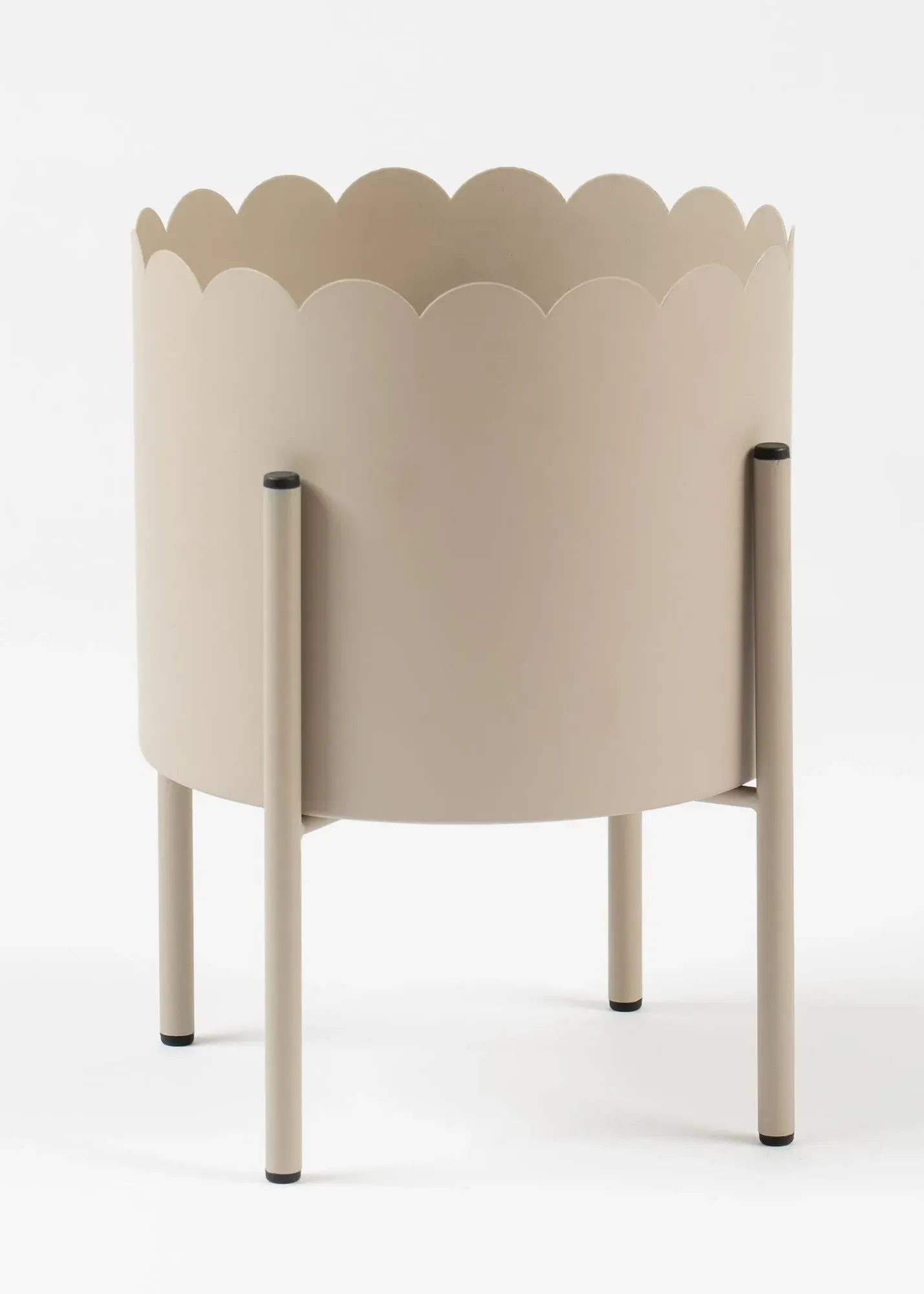 Scallop Metal Planter with Stand - Beige product