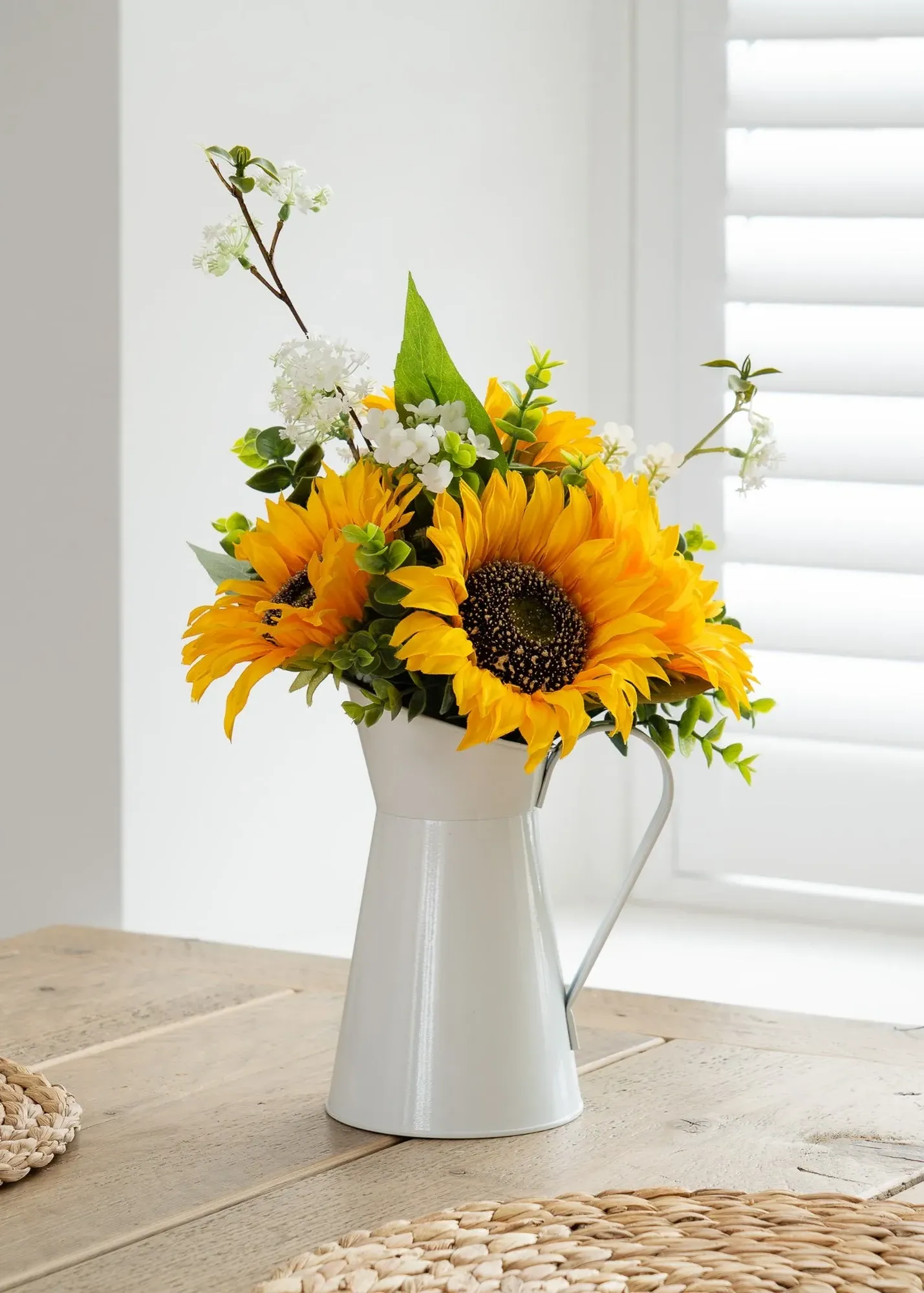Sunflowers in Tin Pot 43cm - Yellow product