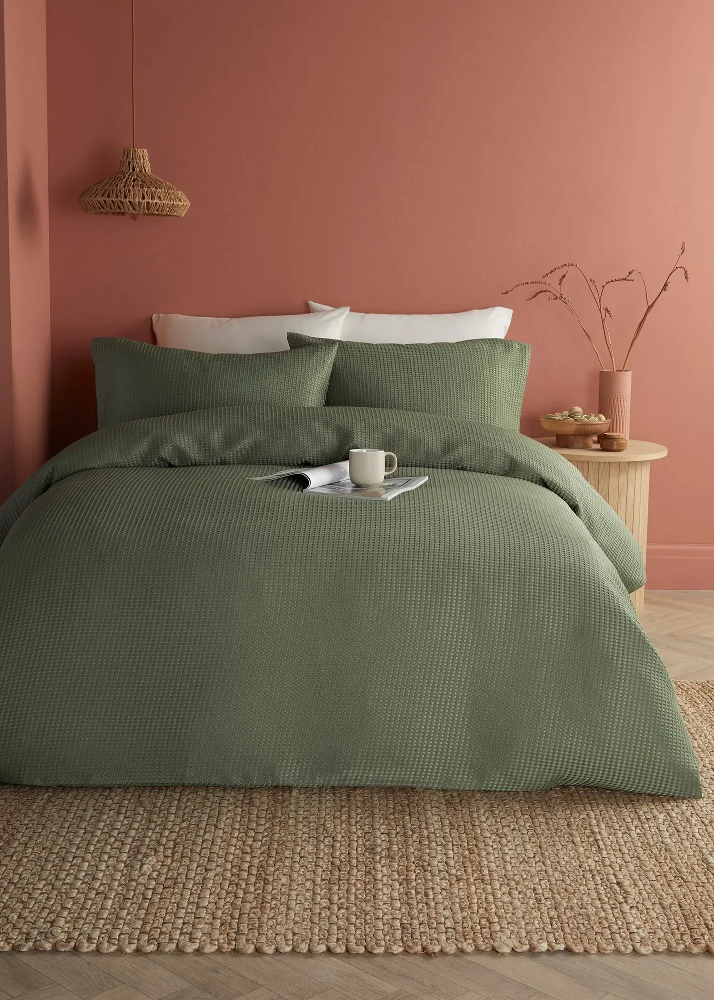 Lindly Single Duvet Cover Set - Green, Polyester product