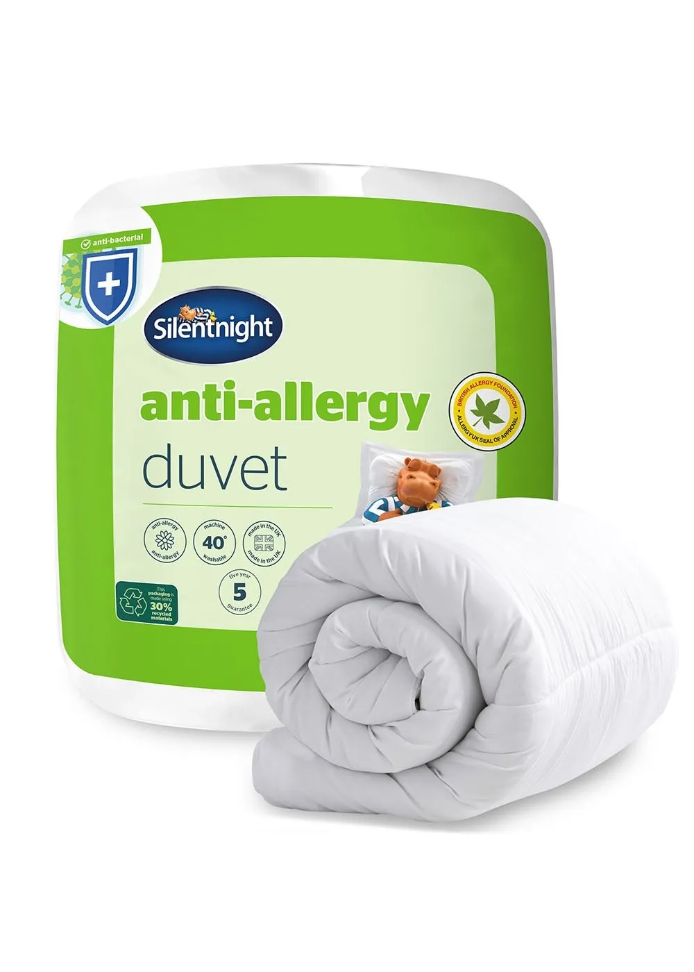 Anti Allergy King Size Duvet 7.5 Tog - White, Polyester product