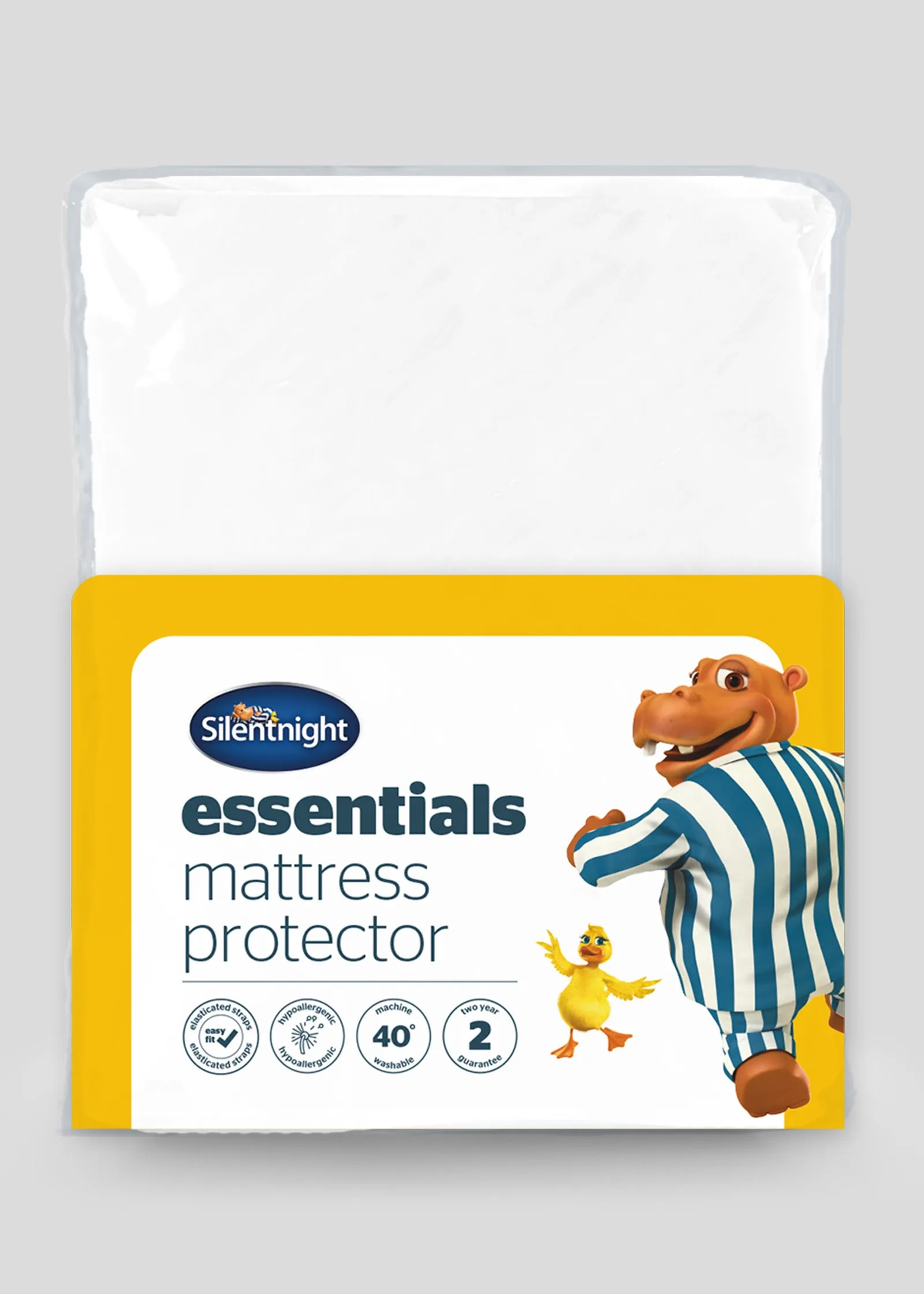 Essentials Double Mattress Protector - White, Polyester product