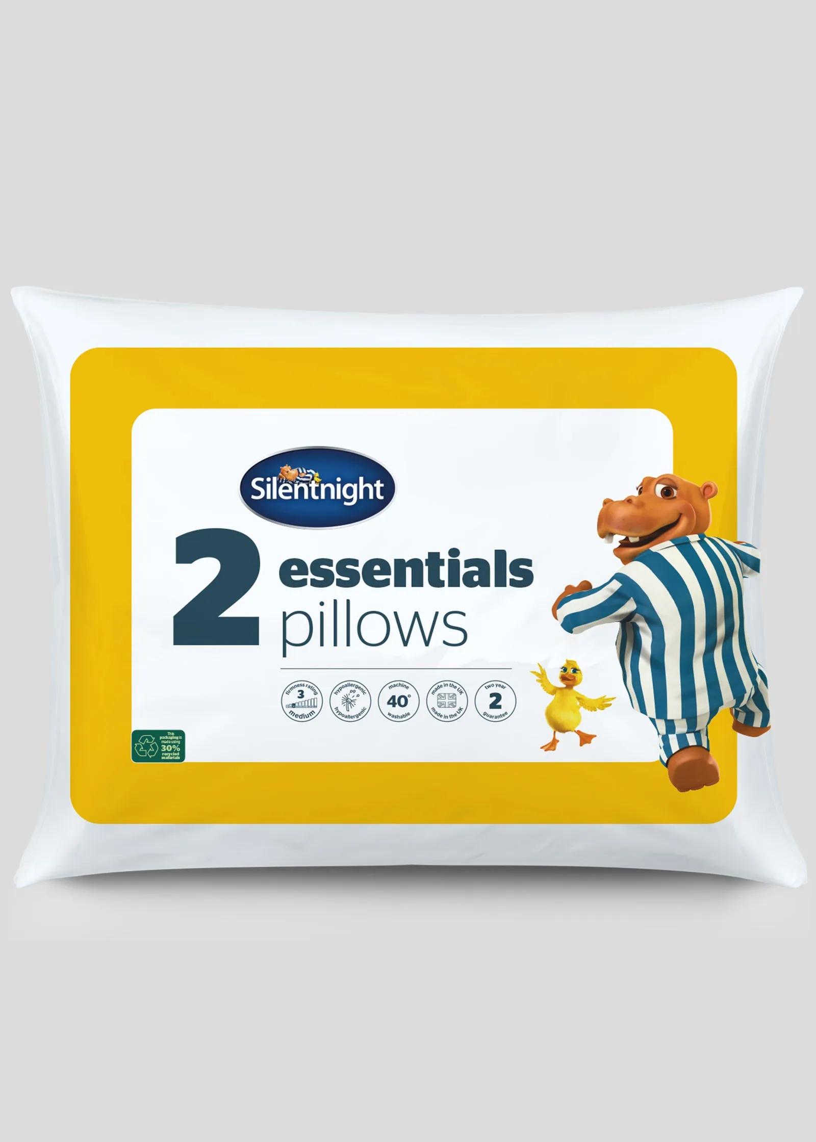 Essentials Medium Firm Pillow Pair - White product