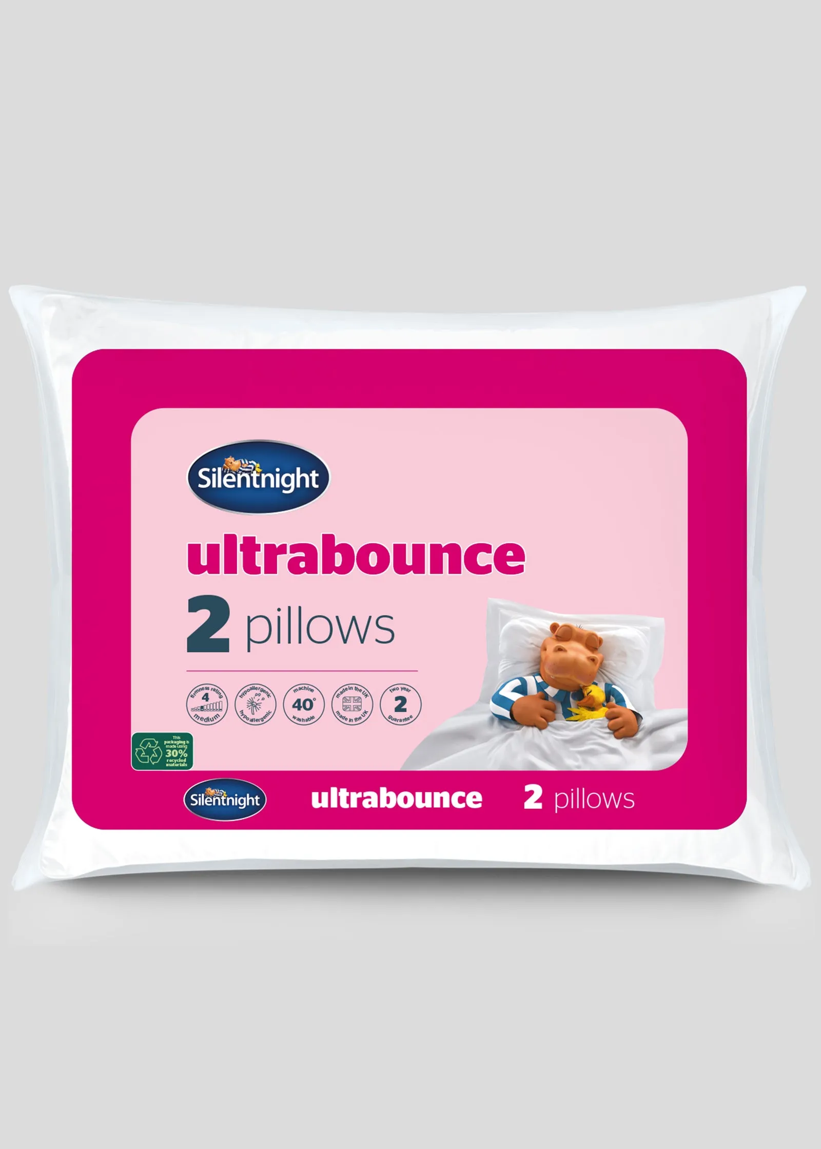 Ultrabounce Pillow Pair - White, Polyester product