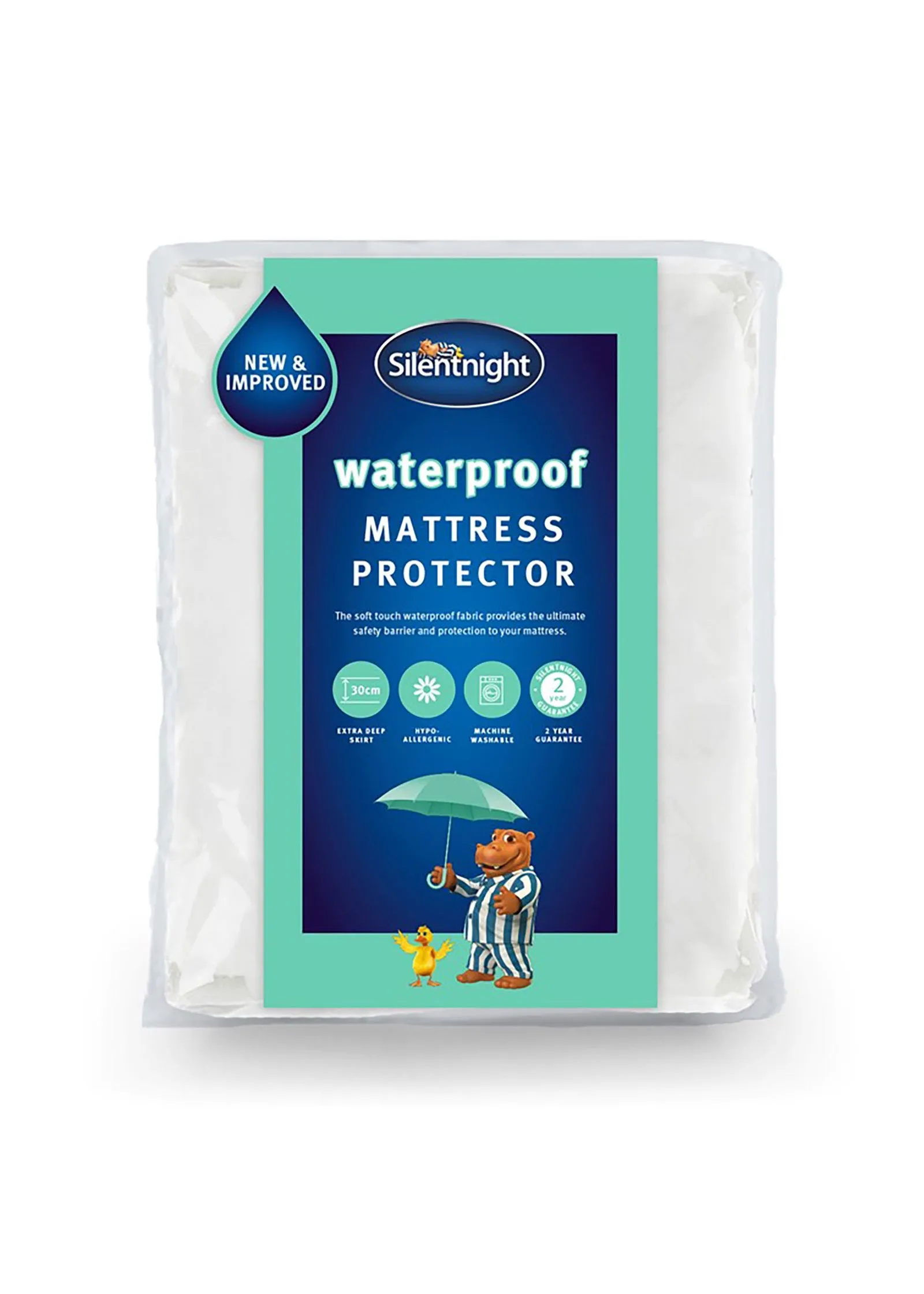 Waterproof Mattress Protector Single - White, Polyester product