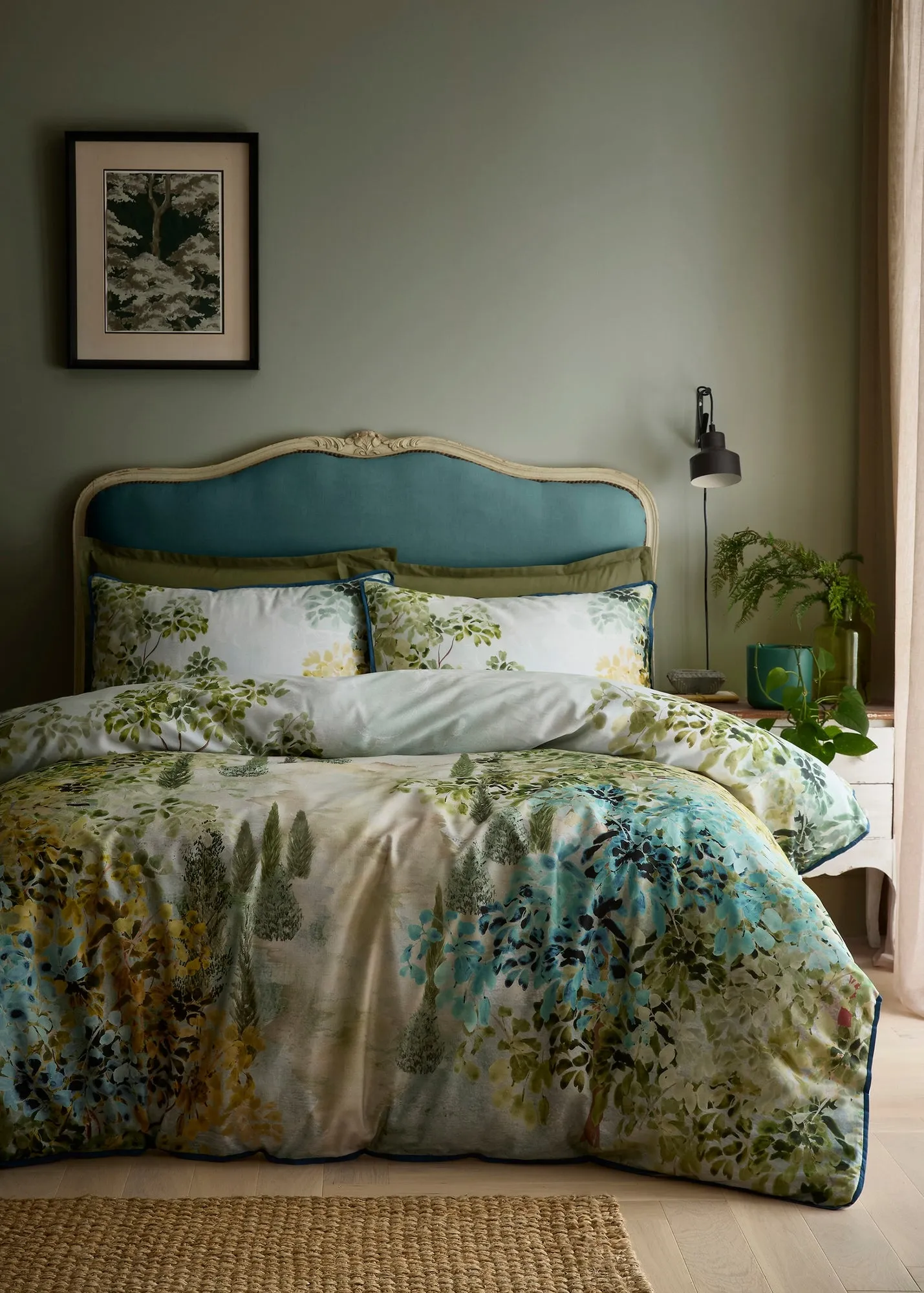Hidden Garden Double Duvet Cover Set - Green, Cotton product