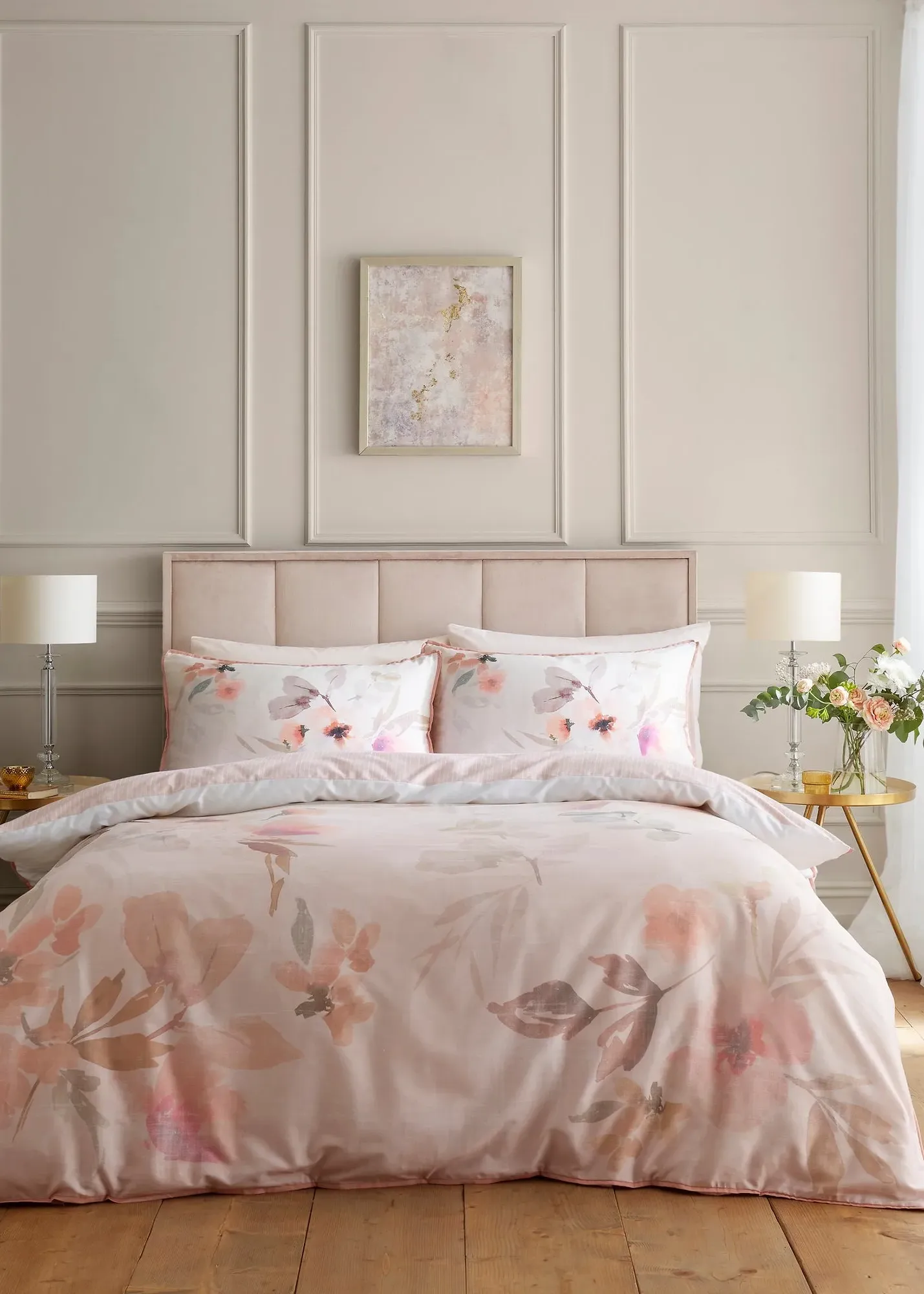Mia Floral Blooms Double Duvet Cover Set - Natural, Cotton product
