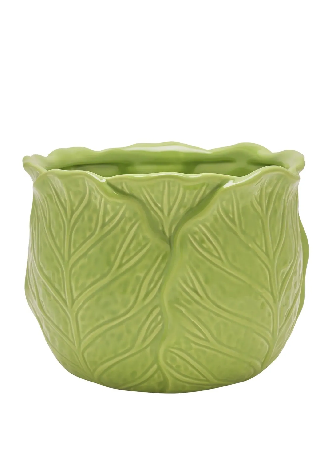 Cabbage Small Planter - Green, Ceramic product