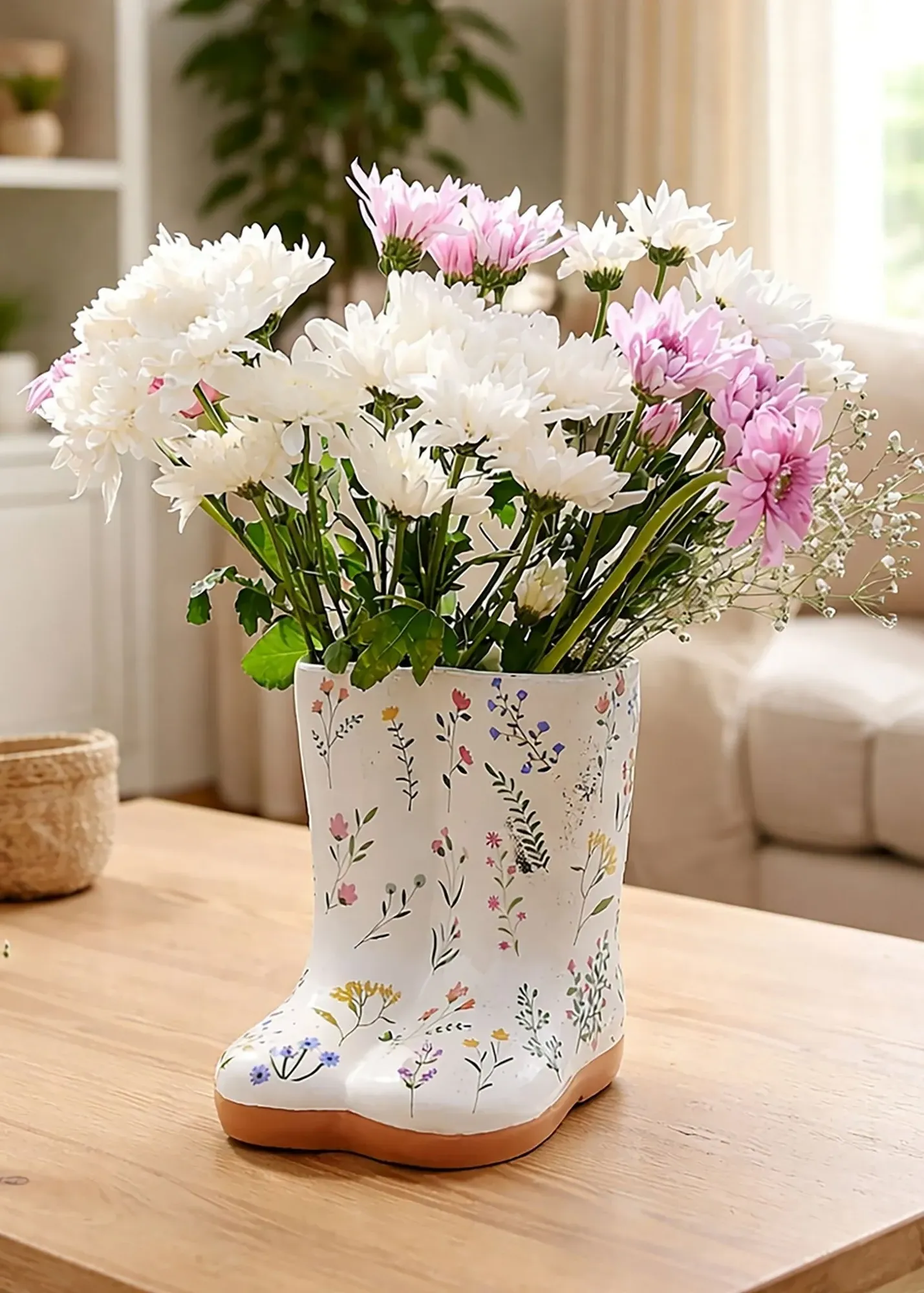 Ceramic Vase Small Floral Wellies - Multi product