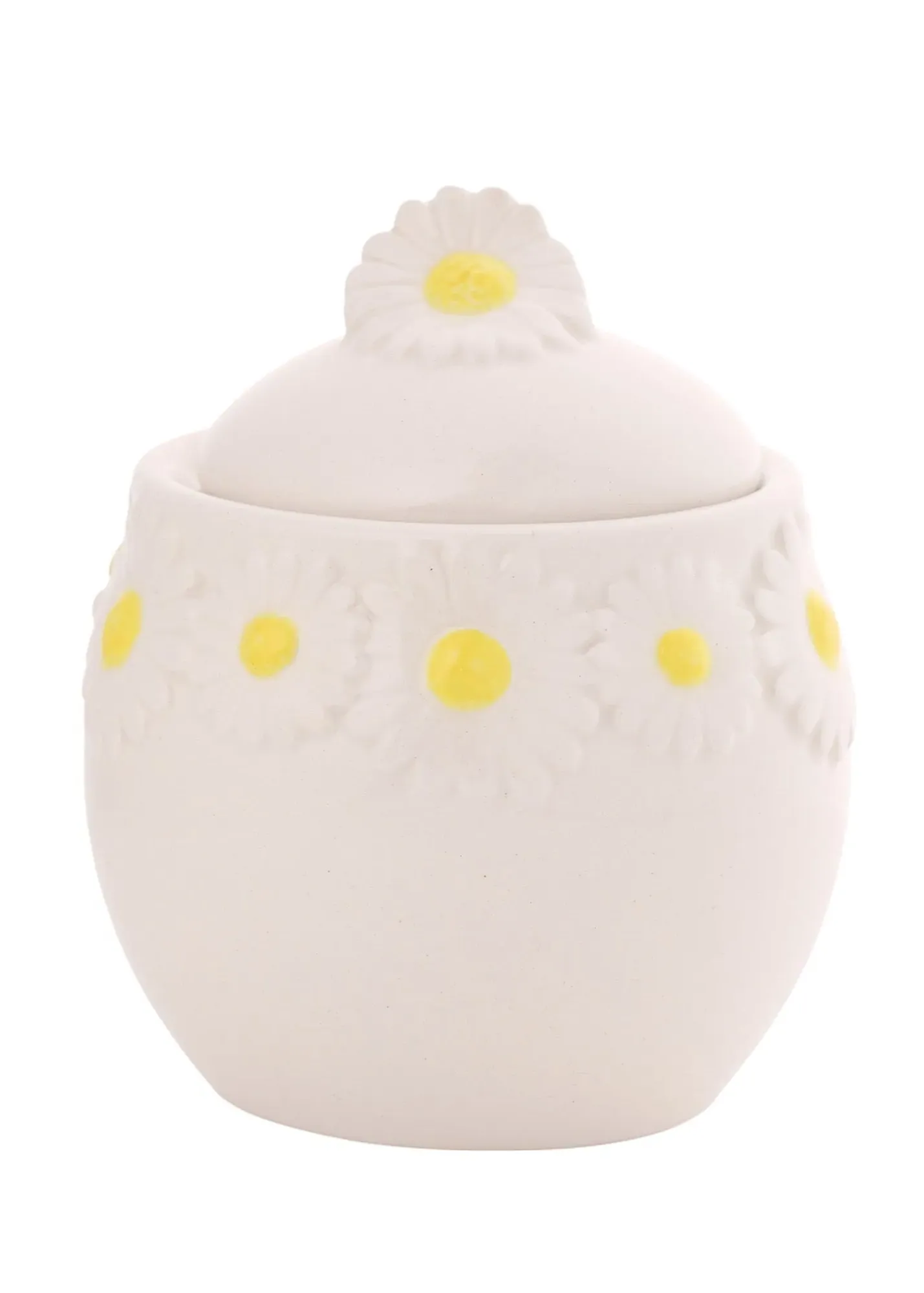 Daisy Sugar Bowl - White, Ceramic product