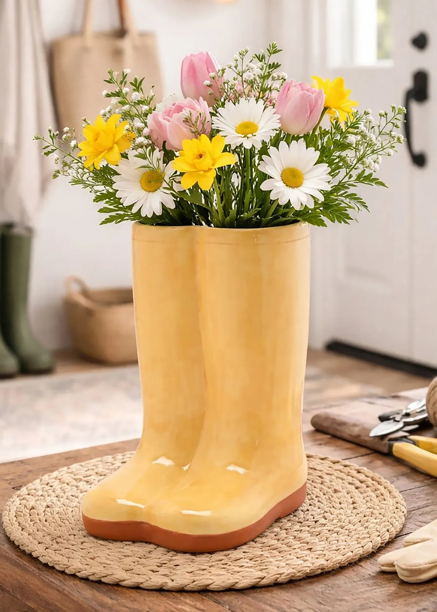 Large Wellies Ceramic Vase - Yellow product