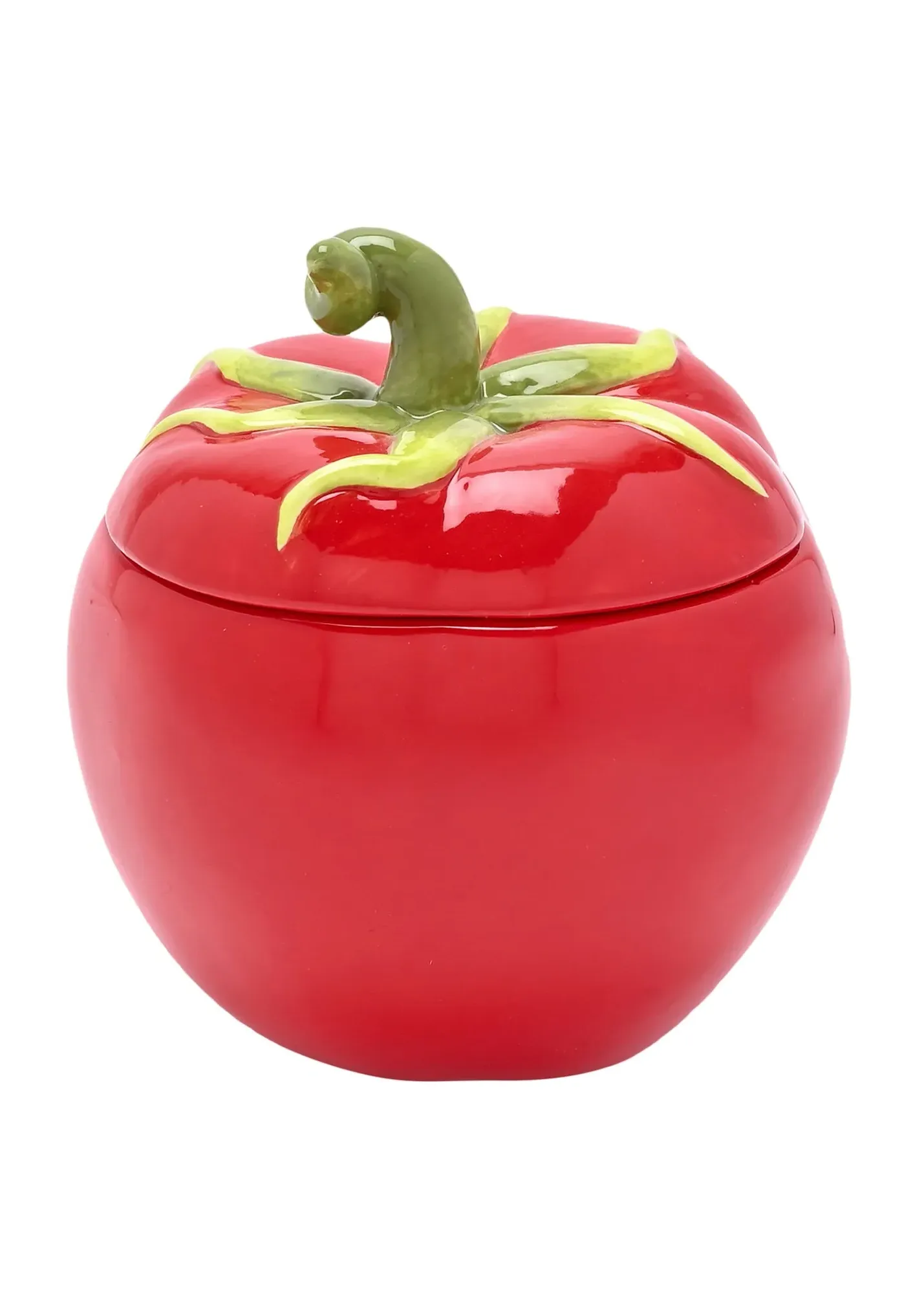 Lidded Tomato Jar - Red, Ceramic product